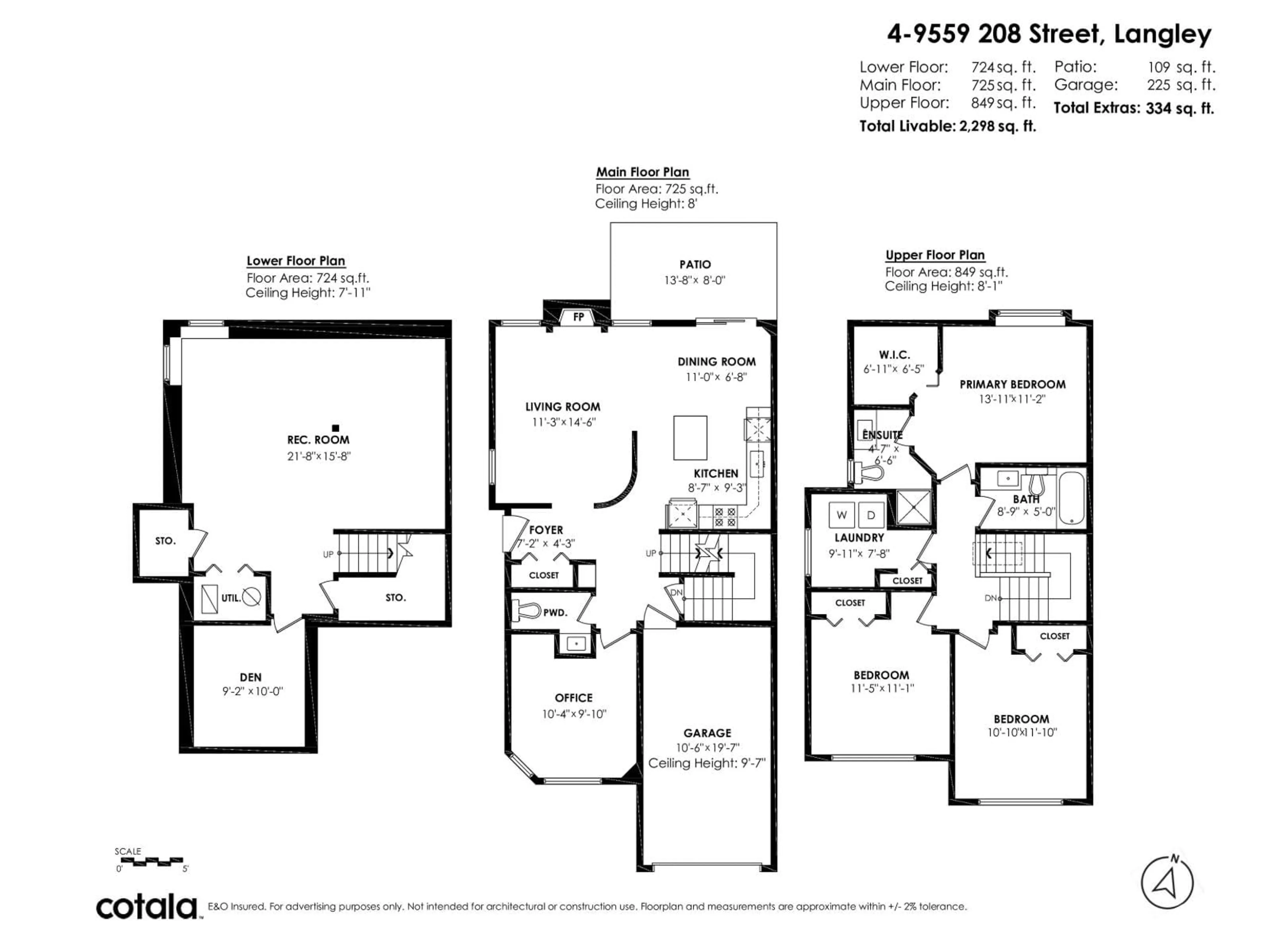 Floor plan for 4 - 9559 208 STREET, Langley British Columbia V1M2L7