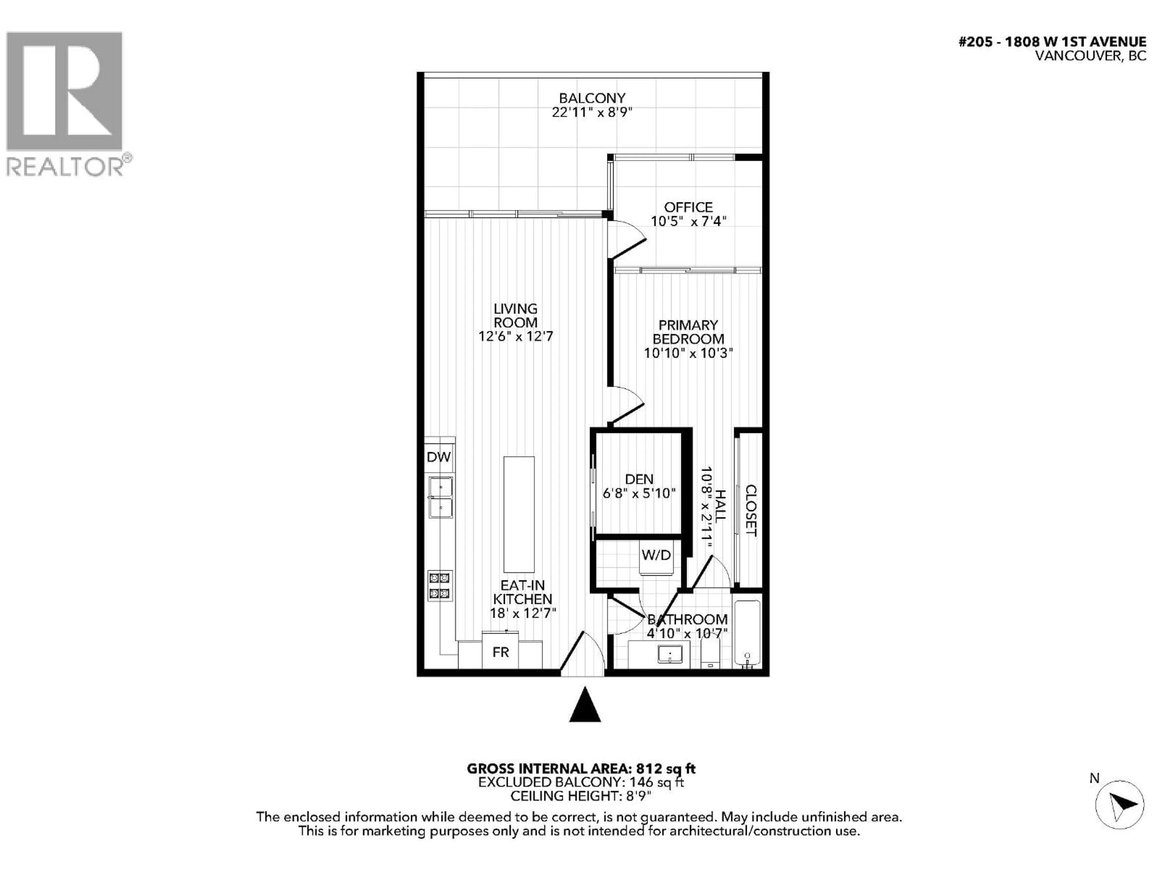 Floor plan for 205 - 1808 1ST AVENUE, Vancouver British Columbia V6J0B3