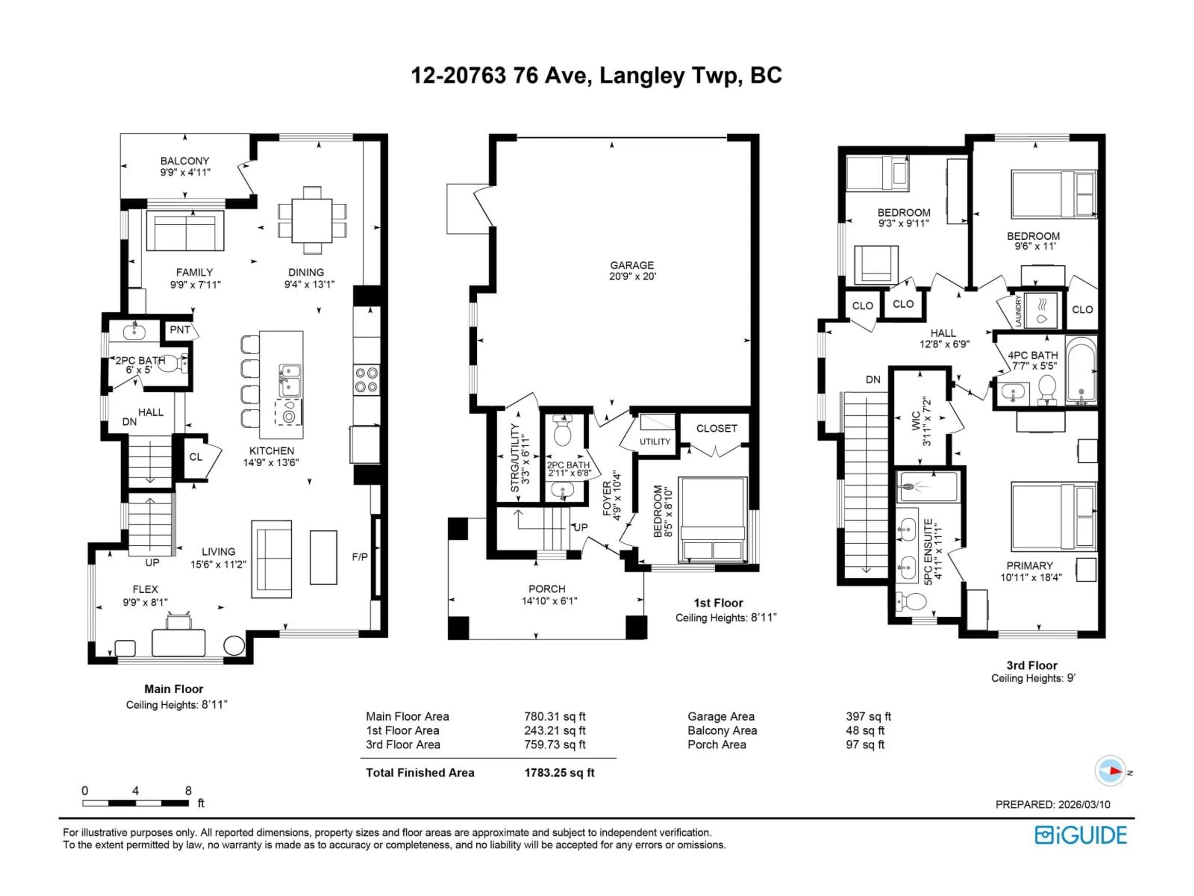 Floor plan for 12 - 20763 76 AVENUE, Langley British Columbia V2Y3N8
