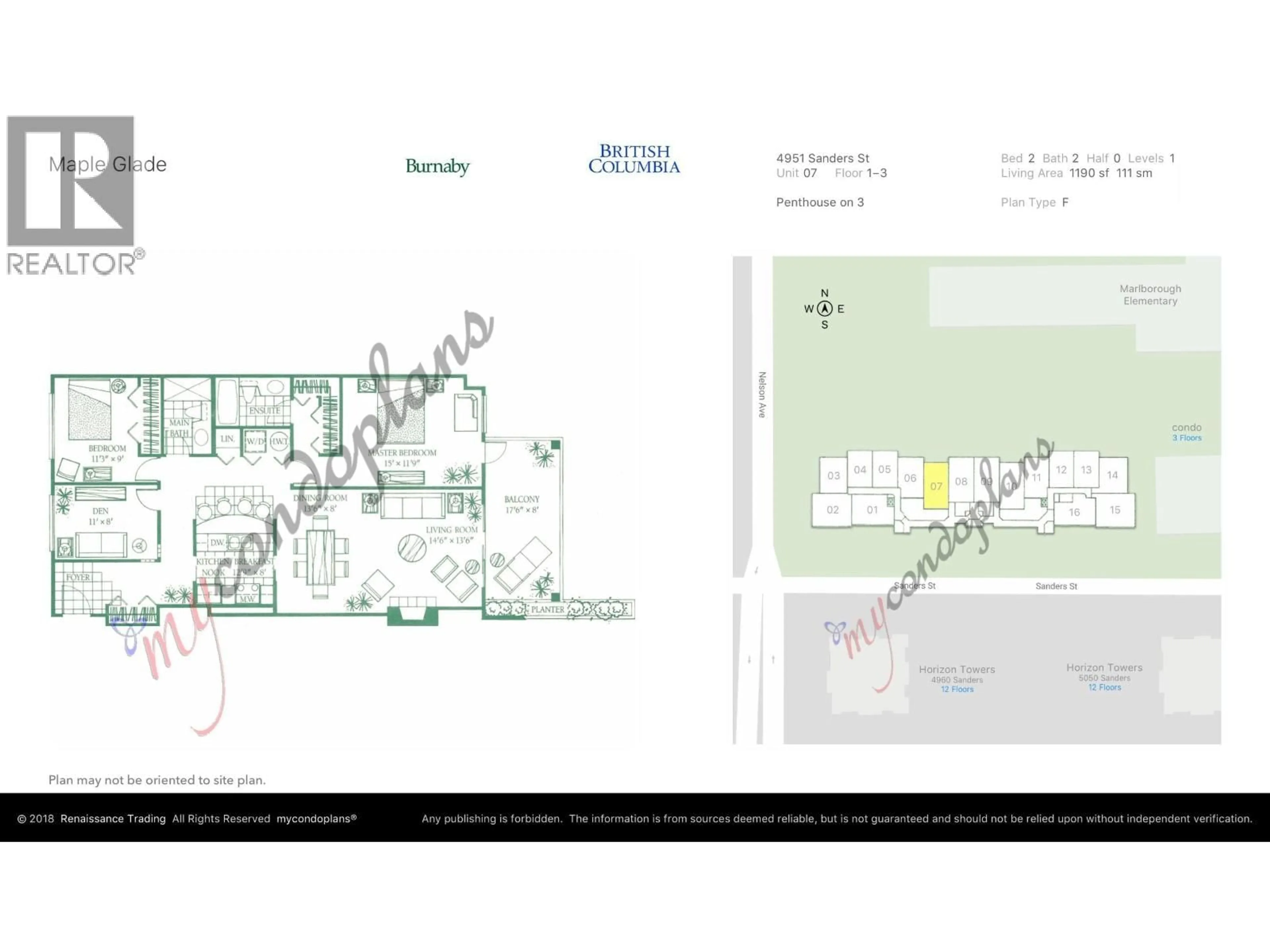 Floor plan for 207 - 4951 SANDERS STREET, Burnaby British Columbia V5H1S8