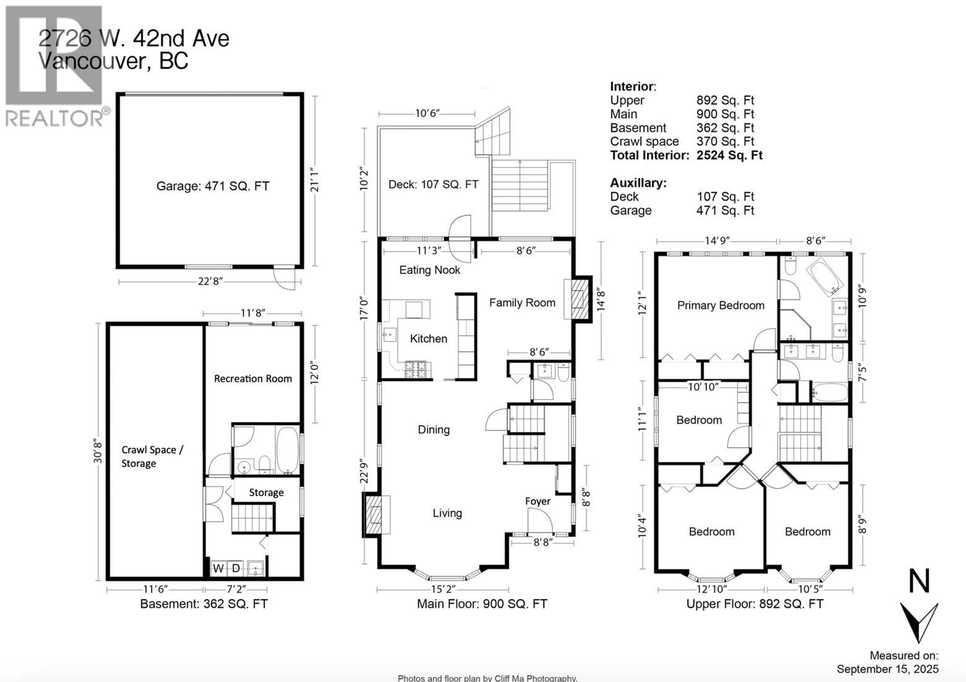 Floor plan for 2726 42ND AVENUE, Vancouver British Columbia V6N3G5