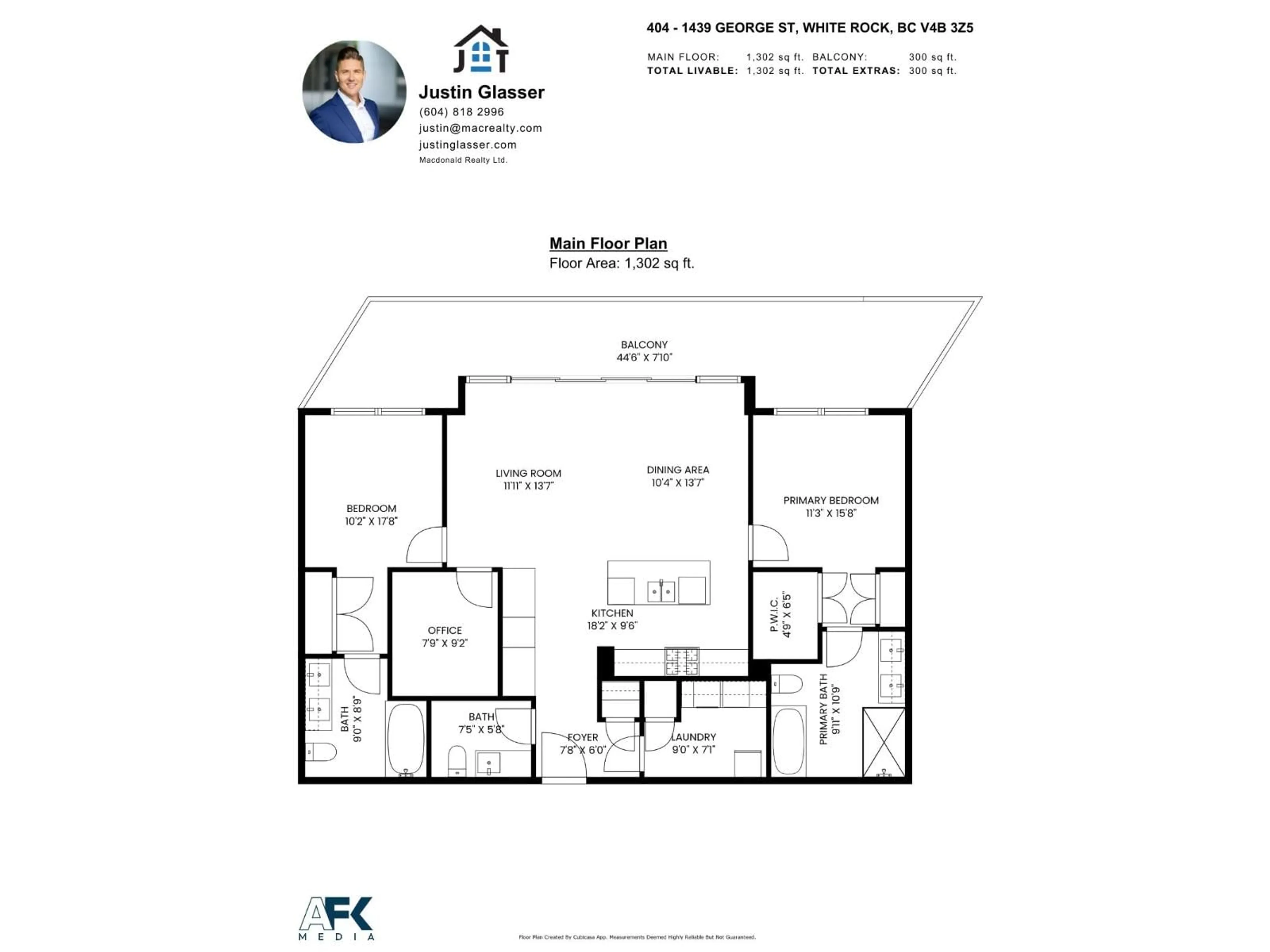 Floor plan for 404 - 1439 GEORGE STREET, White Rock British Columbia V4B0B9
