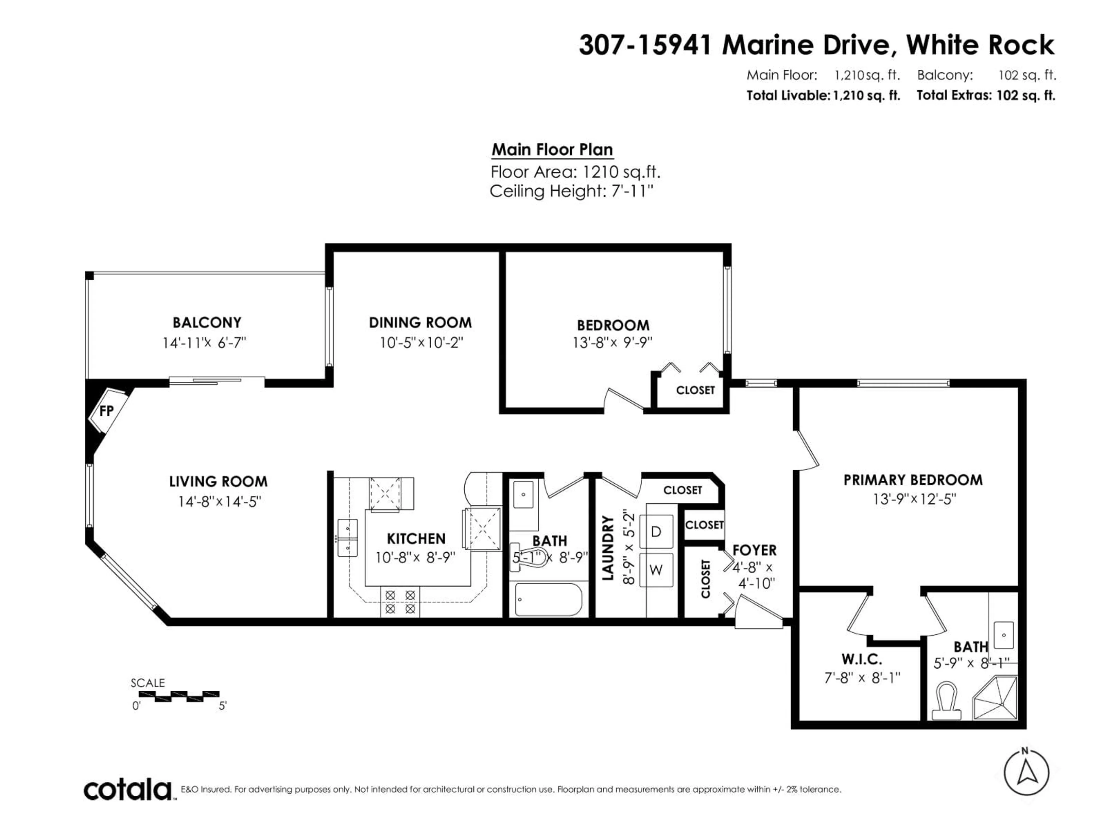 Floor plan for 307 - 15941 MARINE DRIVE, White Rock British Columbia V4B1E9