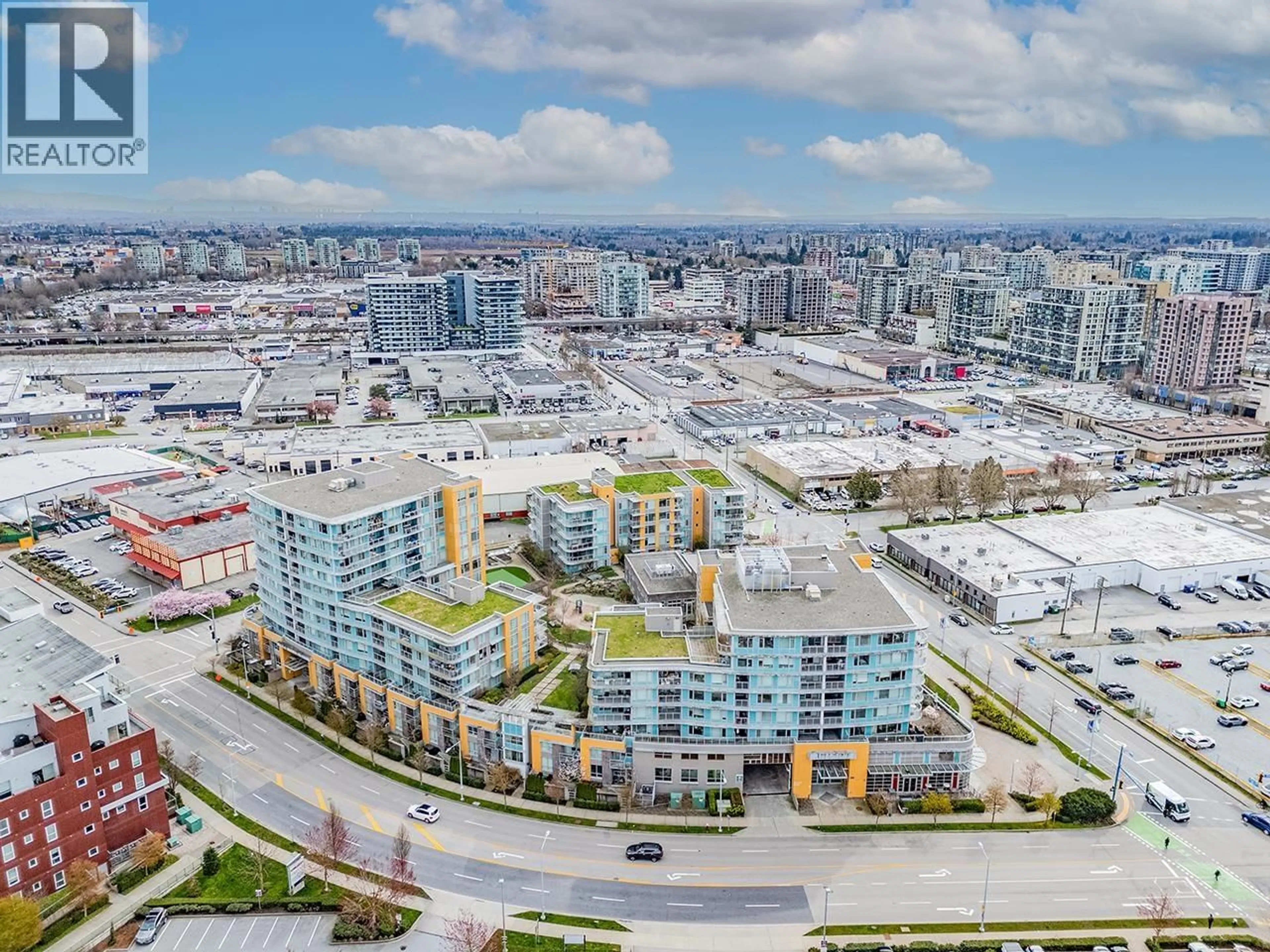 A pic from outside/outdoor area/front of a property/back of a property/a pic from drone, city buildings view from balcony for 609 - 7688 ALDERBRIDGE WAY, Richmond British Columbia V6X0P7