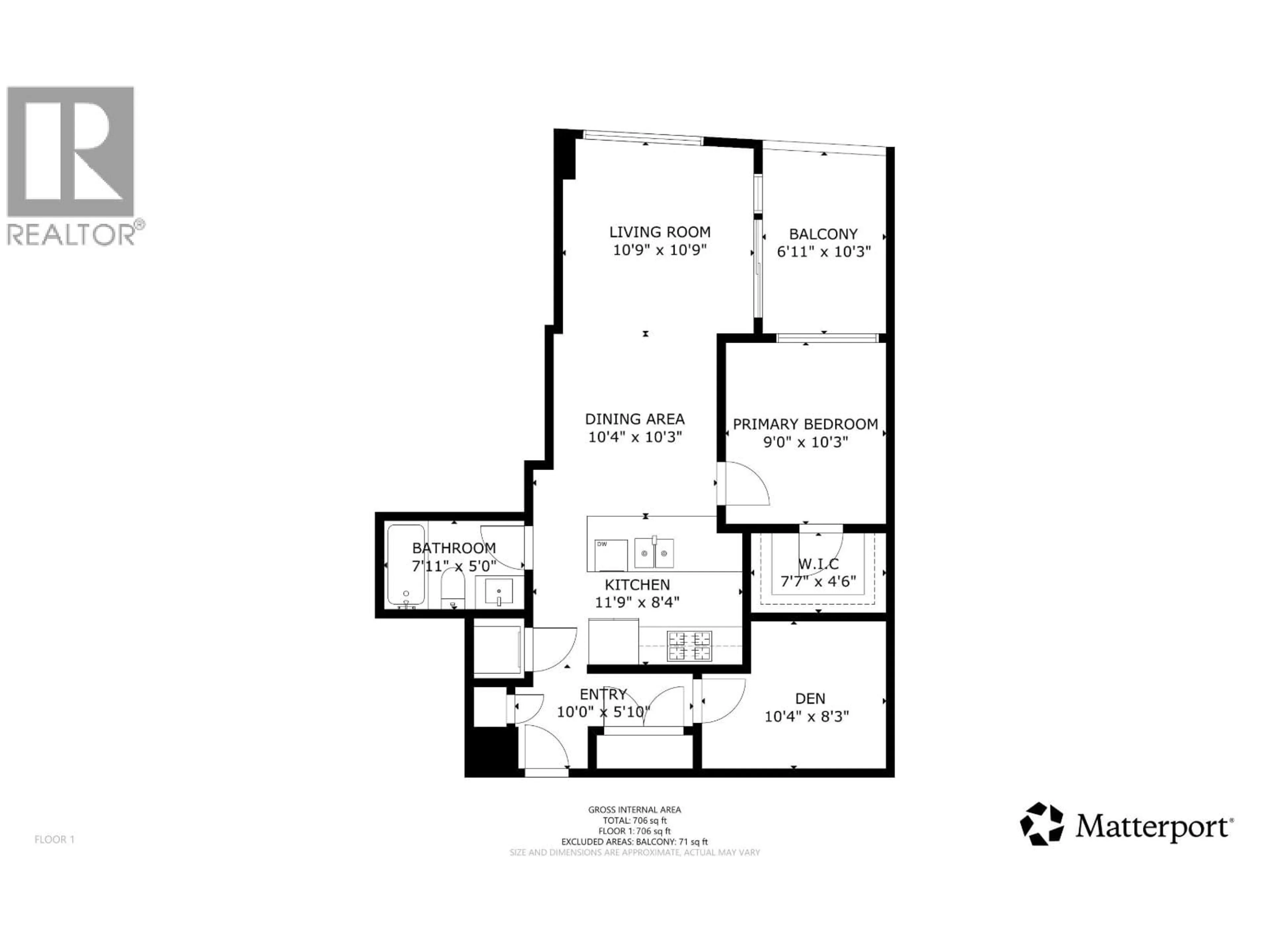 Floor plan for 609 - 7688 ALDERBRIDGE WAY, Richmond British Columbia V6X0P7