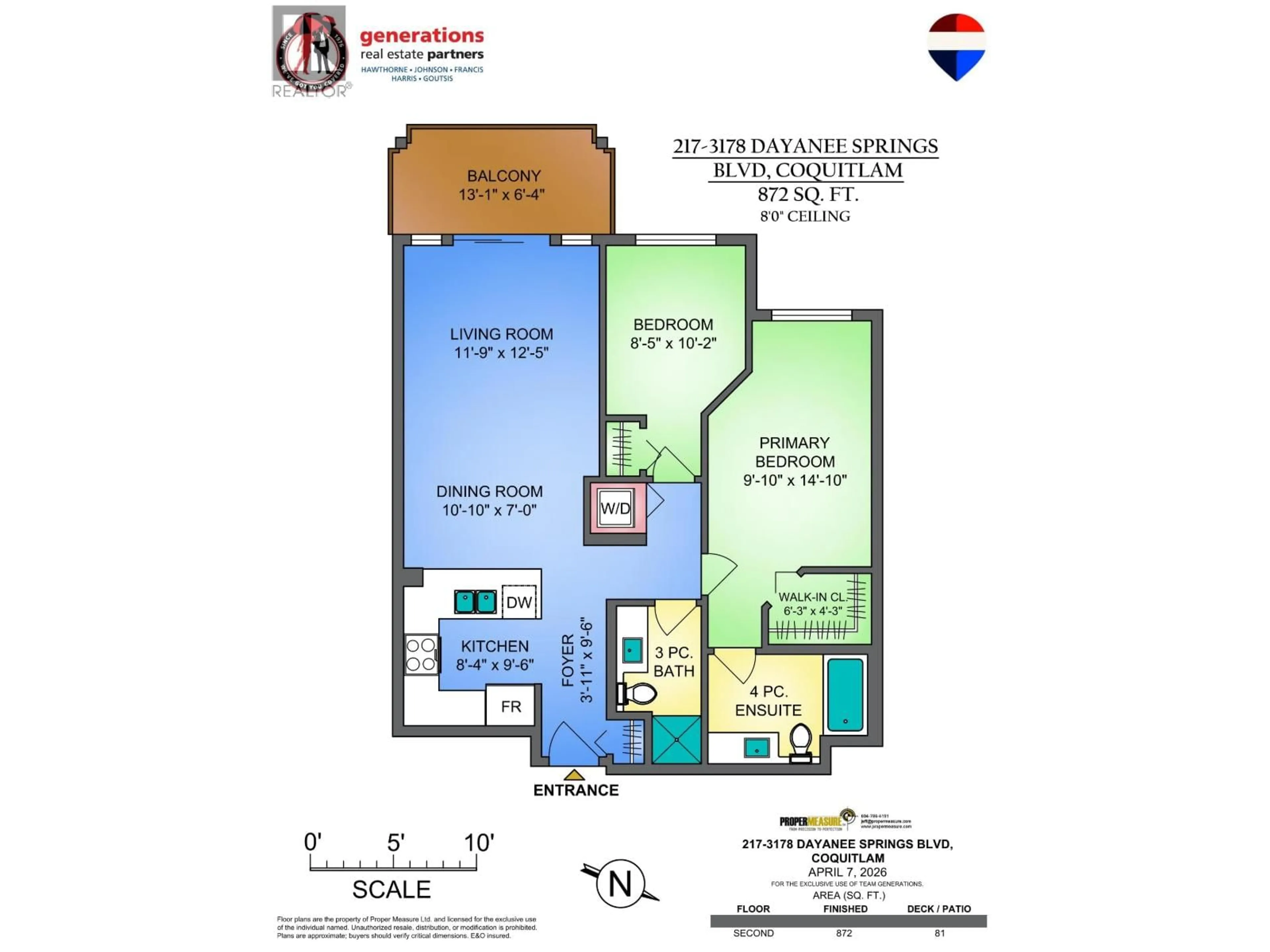 Floor plan for 217 - 3178 DAYANEE SPRINGS BOULEVARD, Coquitlam British Columbia V3E0B9