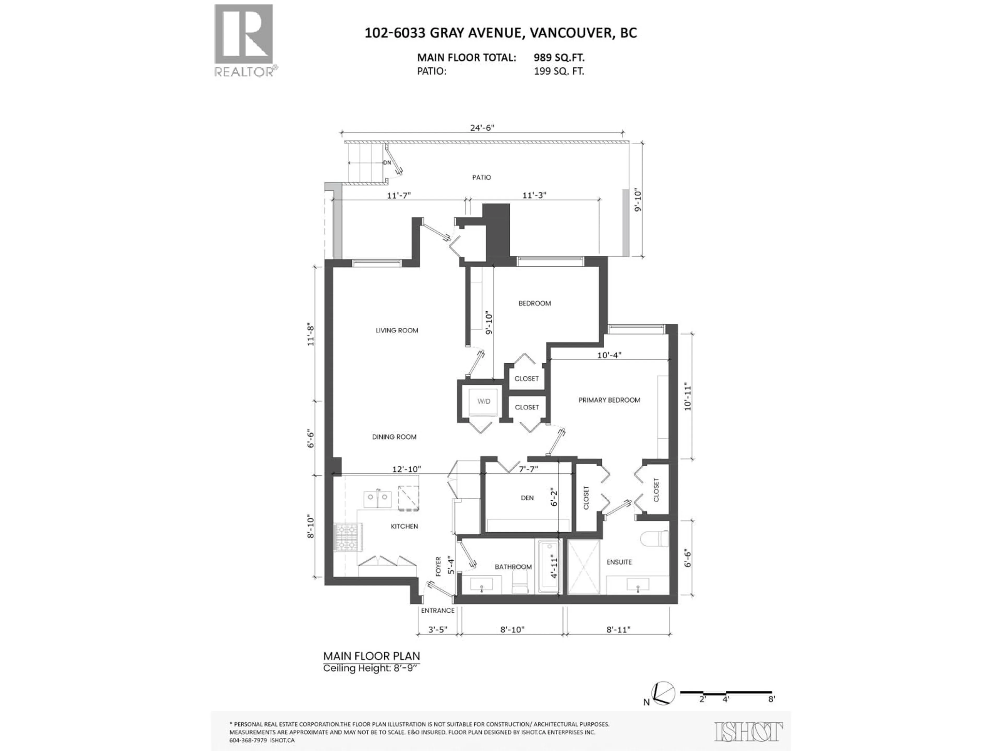 Floor plan for 102 - 6033 GRAY AVENUE, Vancouver British Columbia V6S0G3
