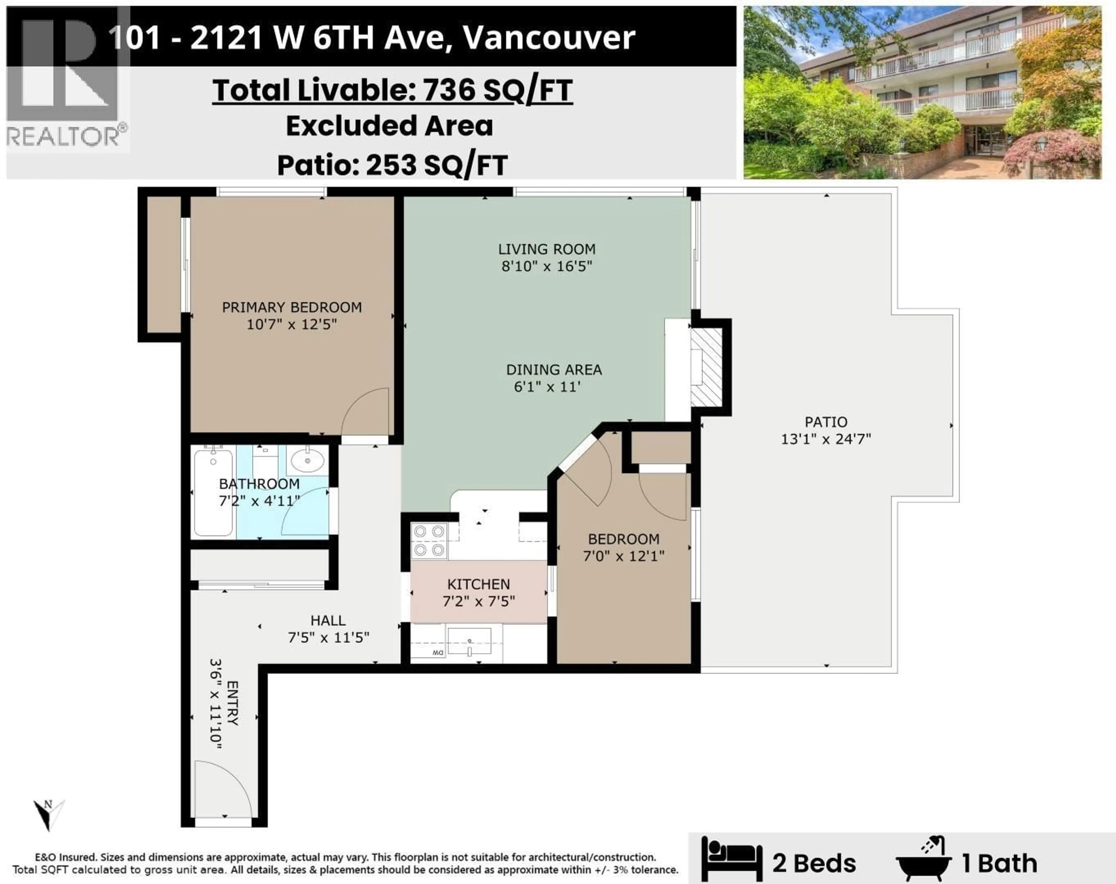 Floor plan for 101 - 2121 6TH AVENUE, Vancouver British Columbia V6K1V5