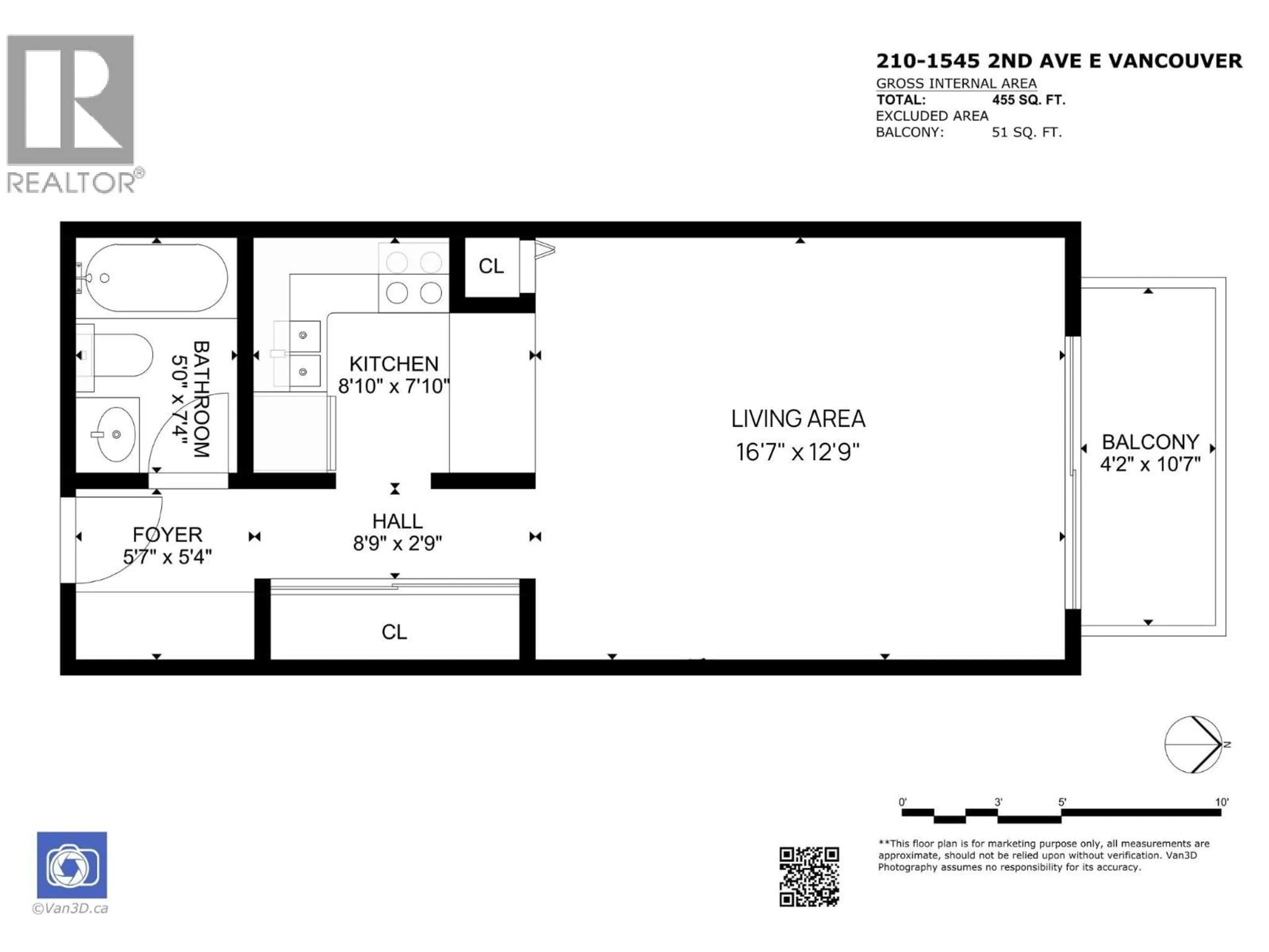 Floor plan for 210 - 1545 2ND AVENUE, Vancouver British Columbia V5N1C8