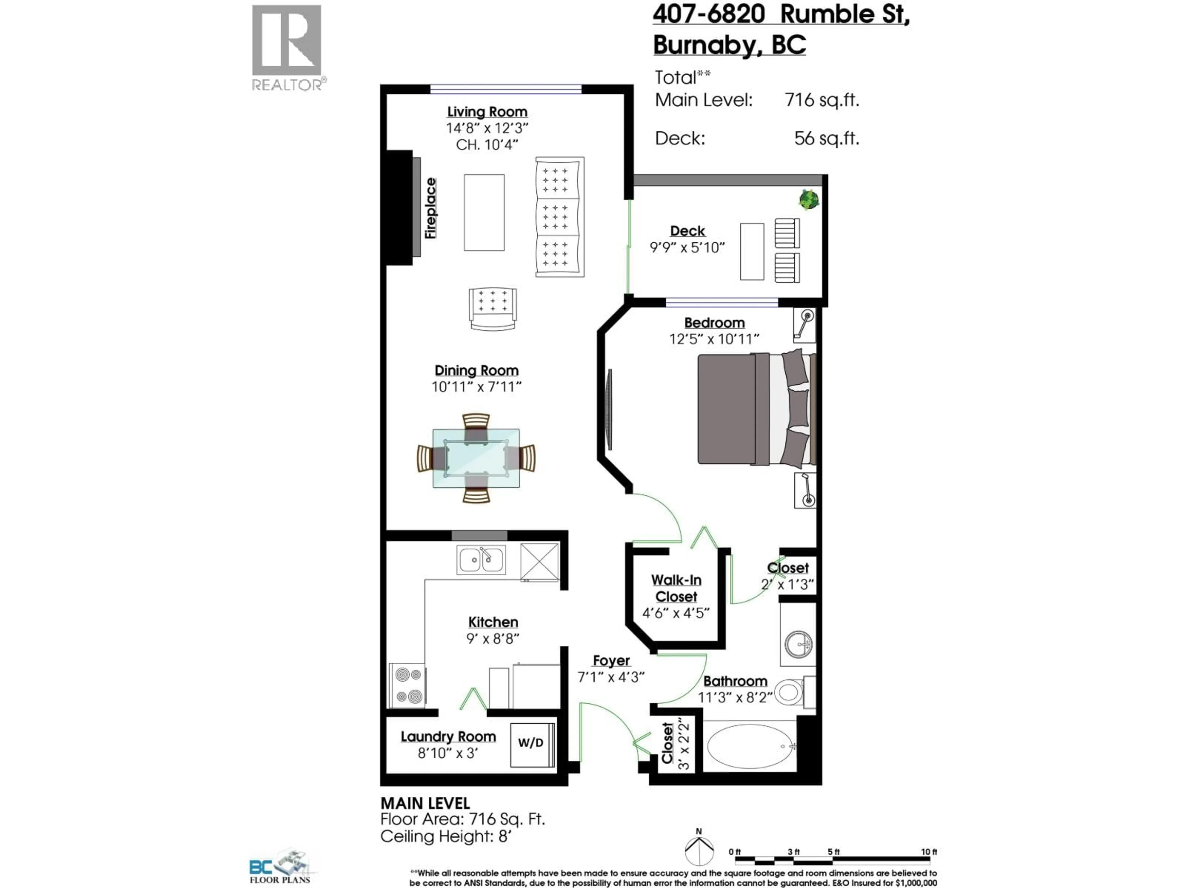 Floor plan for 407 - 6820 RUMBLE STREET, Burnaby British Columbia V5E4H9