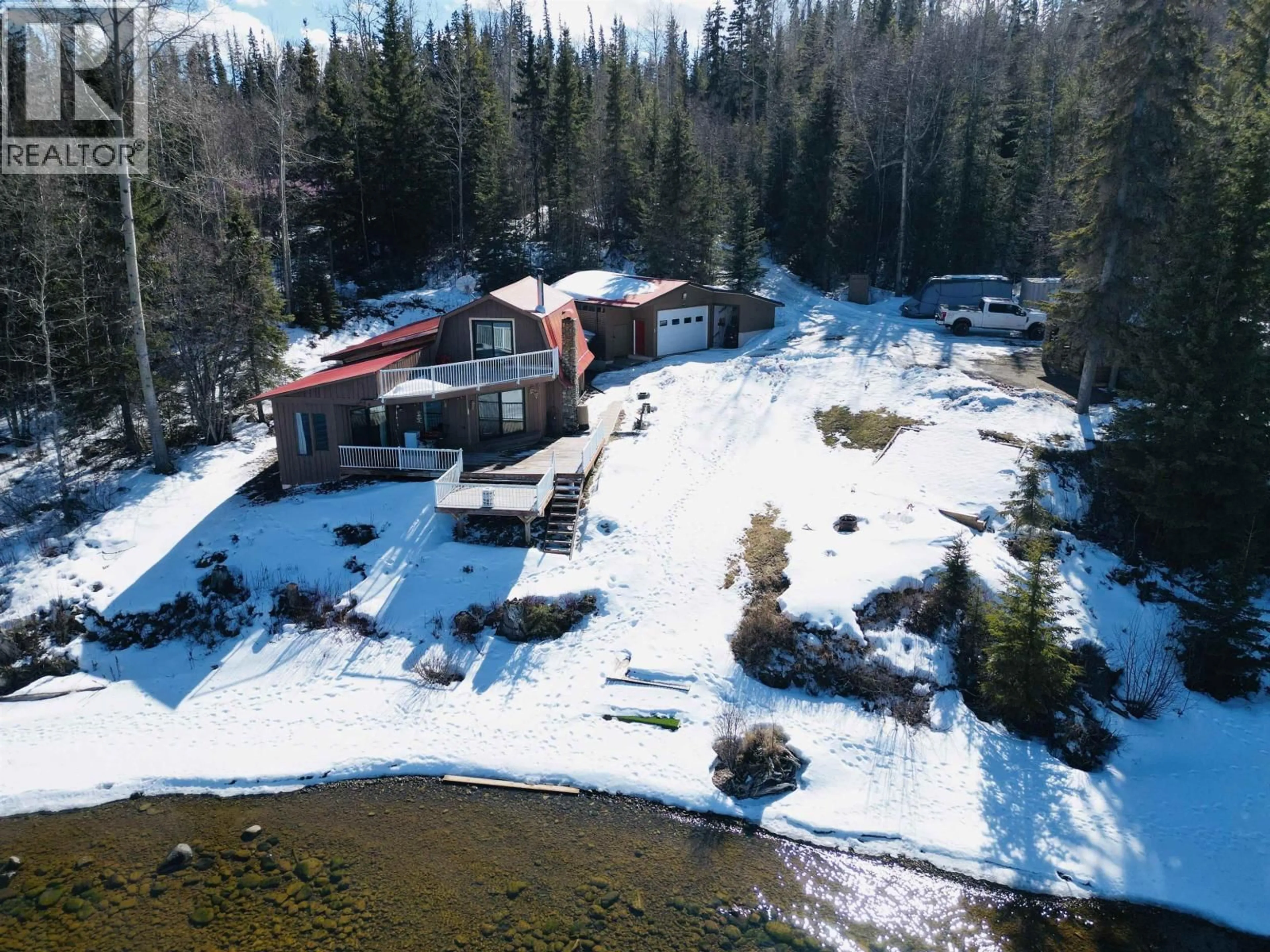A pic from outside/outdoor area/front of a property/back of a property/a pic from drone, mountain view for 1725 INDIAN BAY ROAD, Burns Lake British Columbia V0J2P0