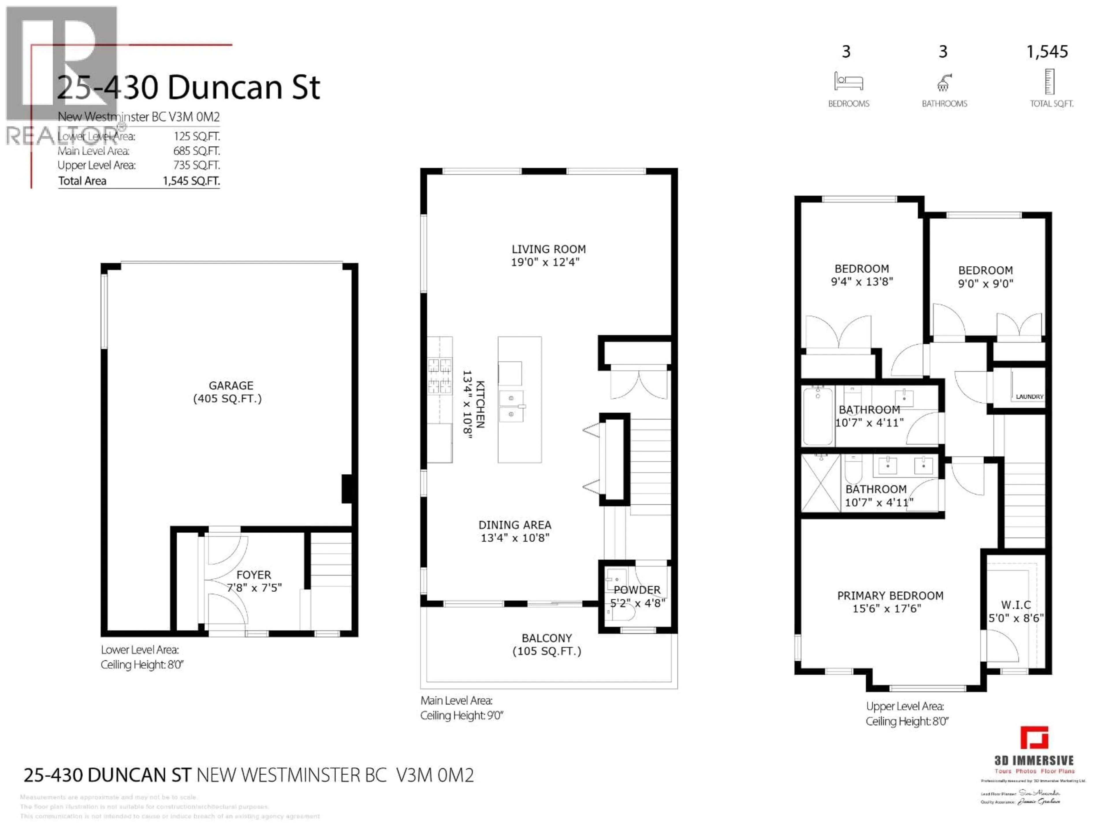 Floor plan for 25 - 430 DUNCAN STREET, New Westminster British Columbia V3M0M2