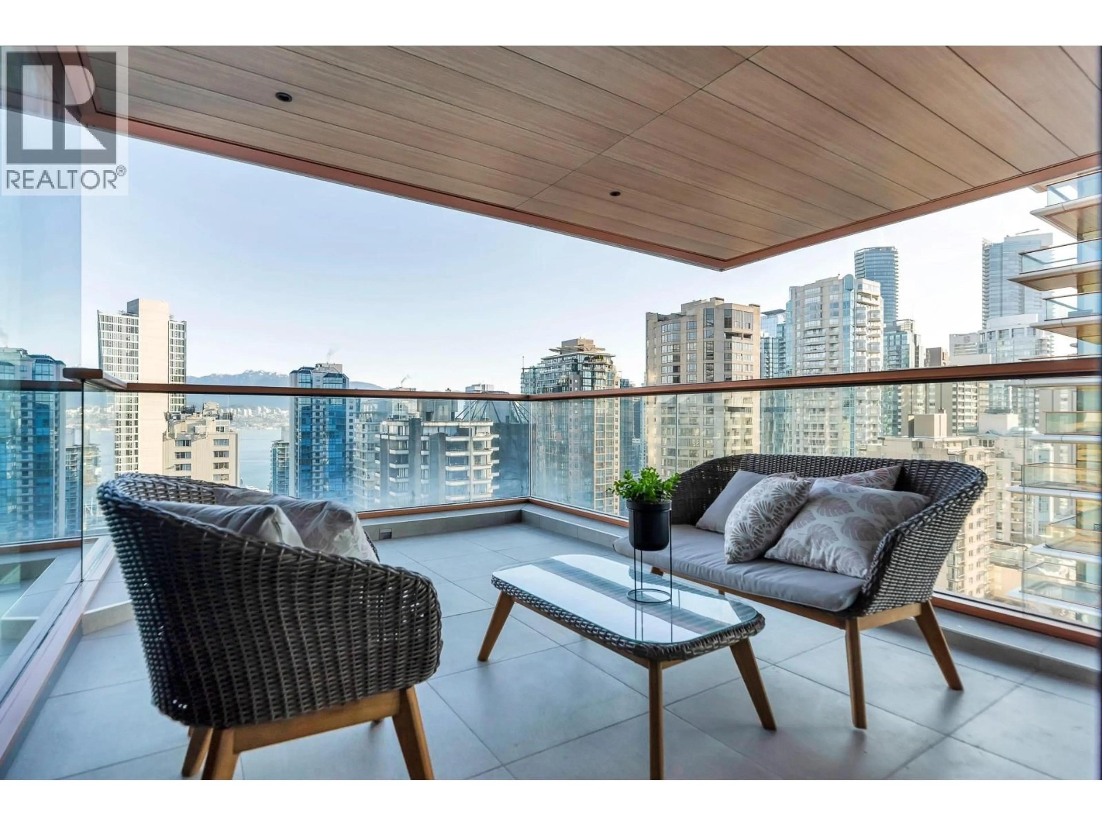 Balcony in the apartment, city buildings view from balcony for 2005 - 1482 ROBSON STREET, Vancouver British Columbia V6G1B9