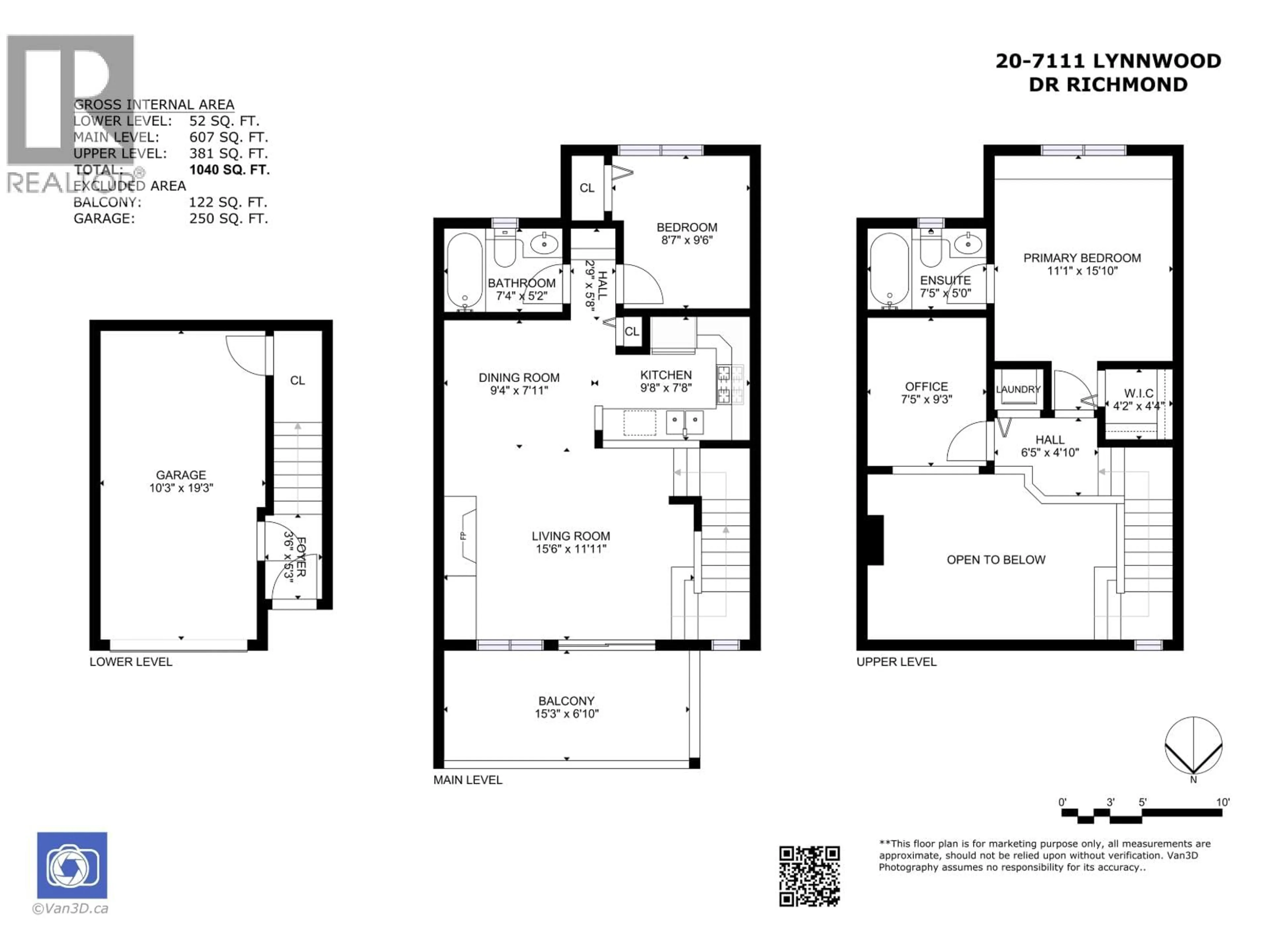 Floor plan for 20 - 7111 LYNNWOOD DRIVE, Richmond British Columbia V7C5S9