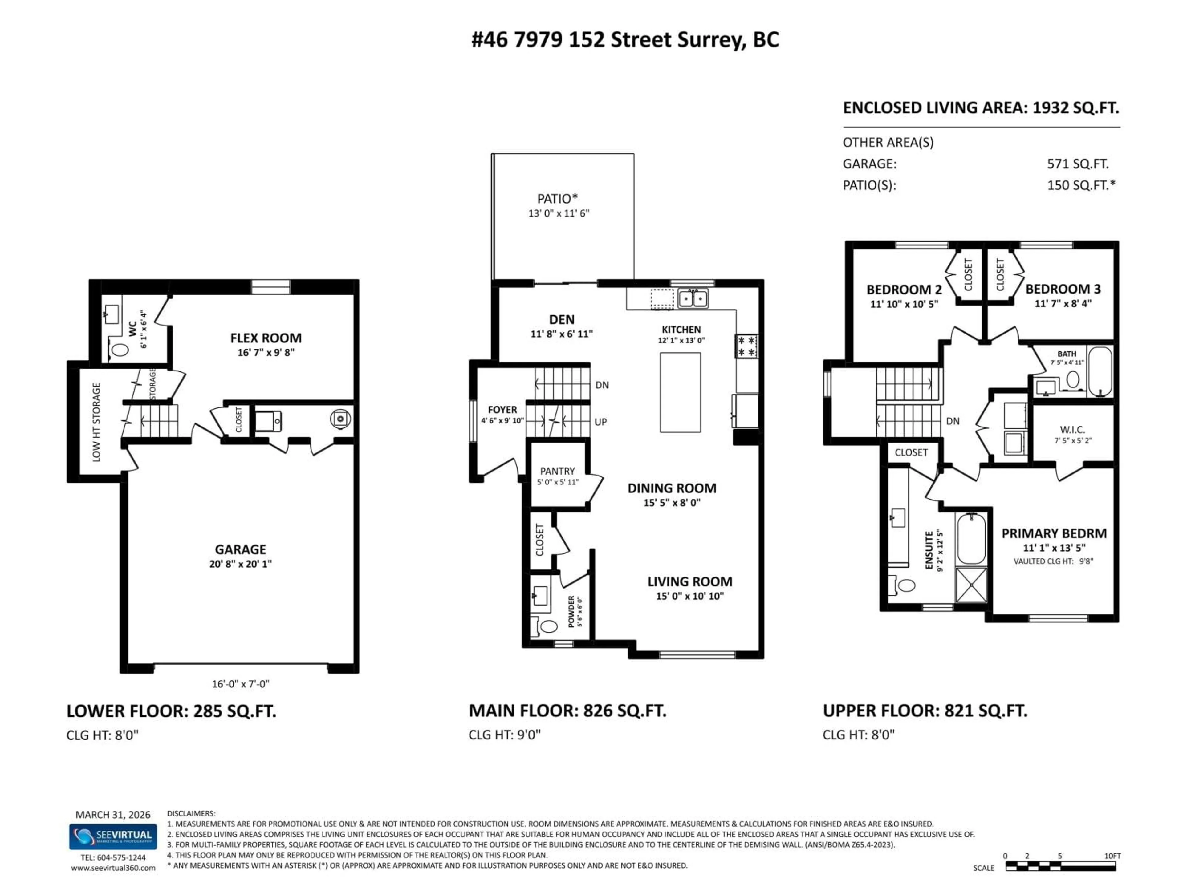 Floor plan for 46 - 7979 152 STREET, Surrey British Columbia V3S7S7