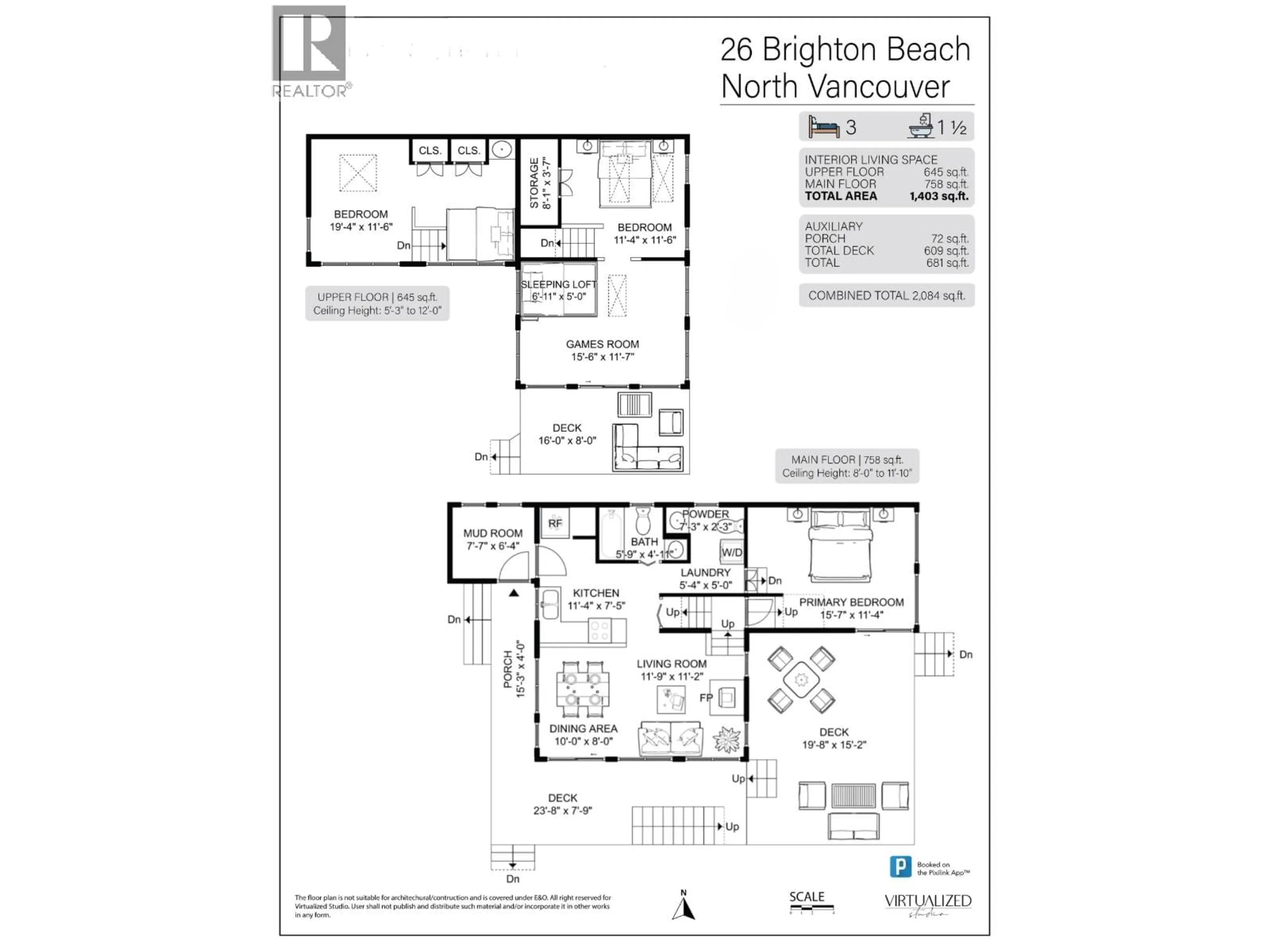 Floor plan for 26 BRIGHTON BEACH, North Vancouver British Columbia V3G2S4