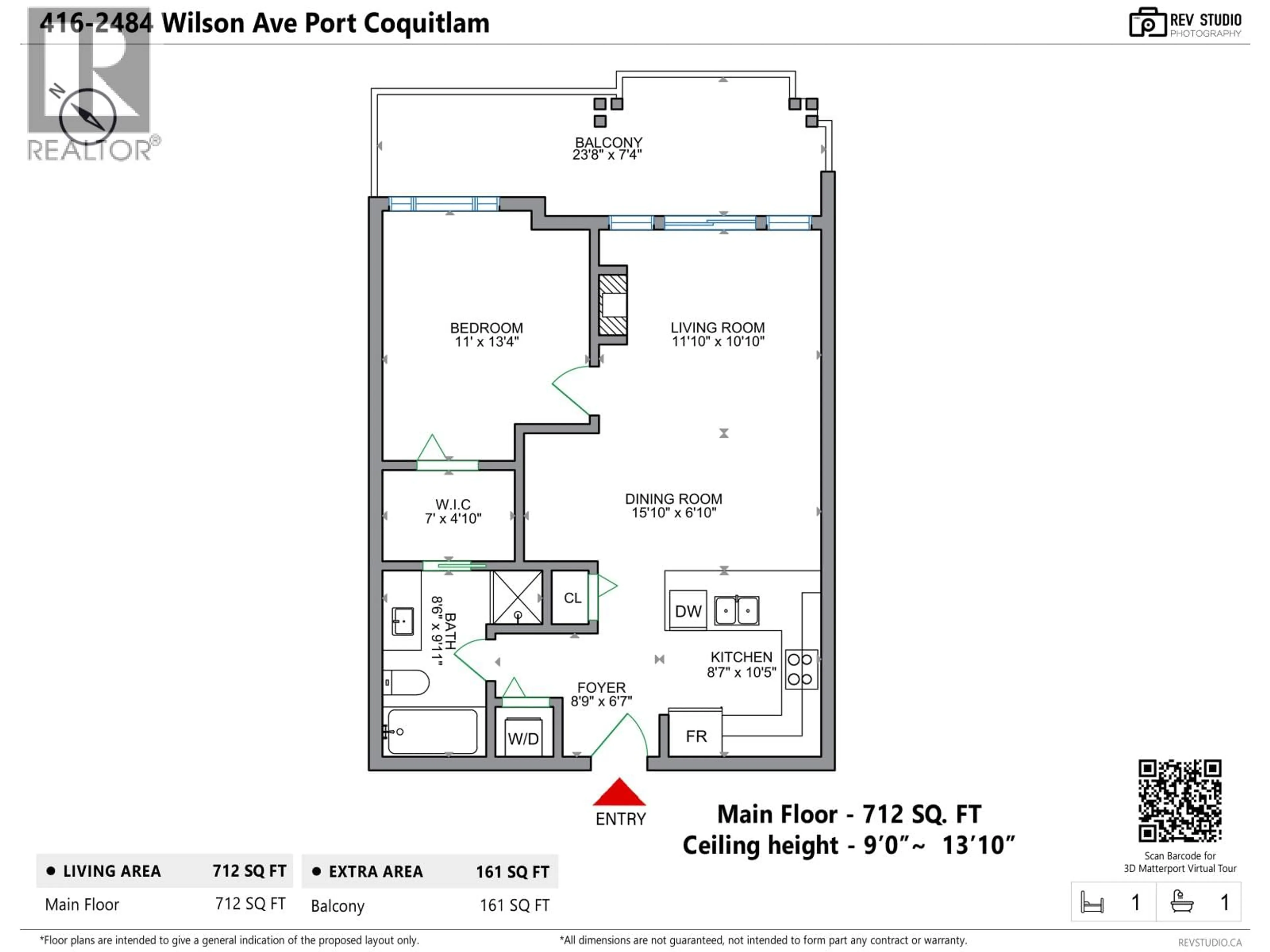 Floor plan for 416 - 2484 WILSON AVENUE, Port Coquitlam British Columbia V3C0A5
