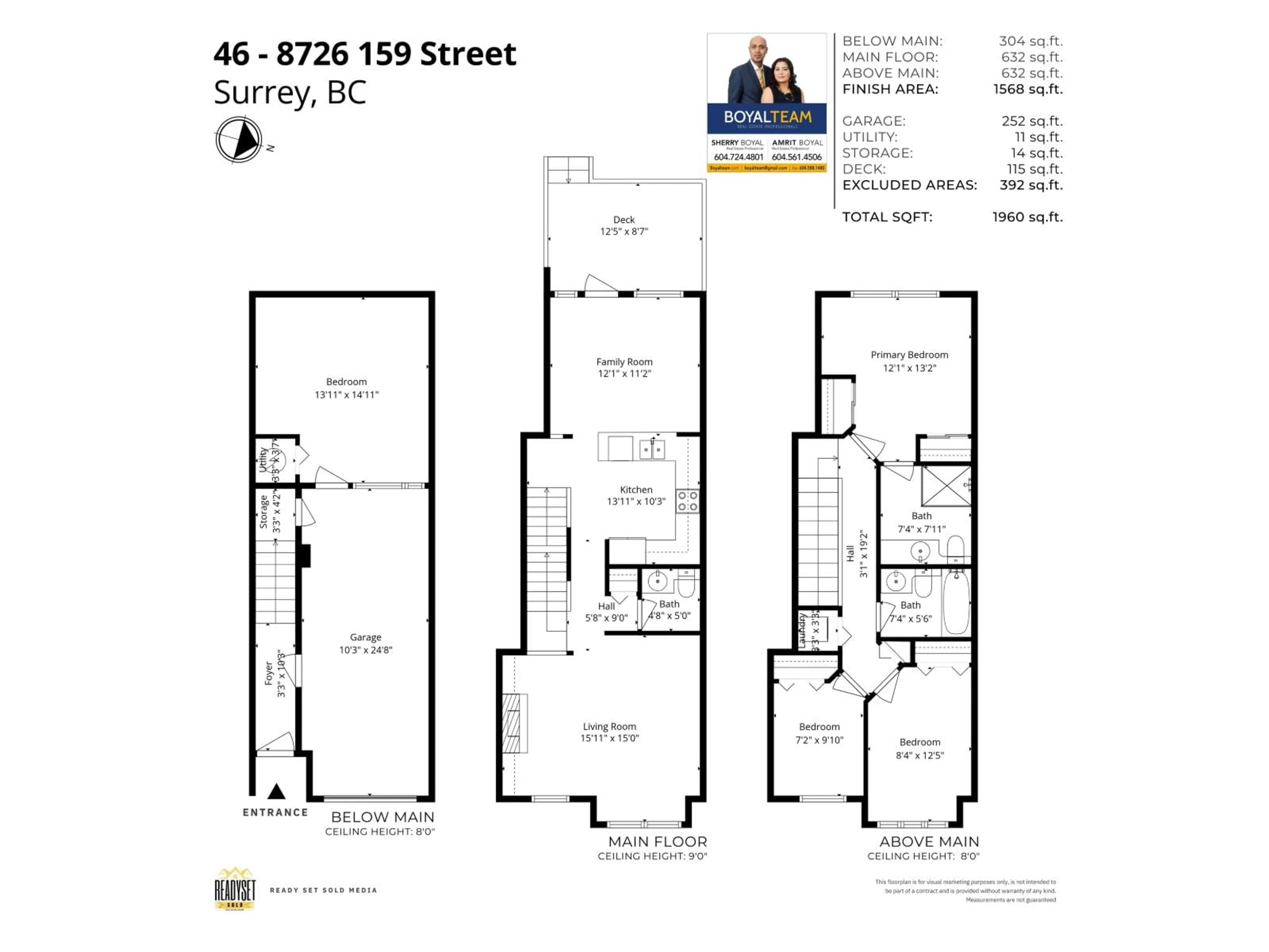 Floor plan for 46 - 8726 159 STREET, Surrey British Columbia V4N0A8