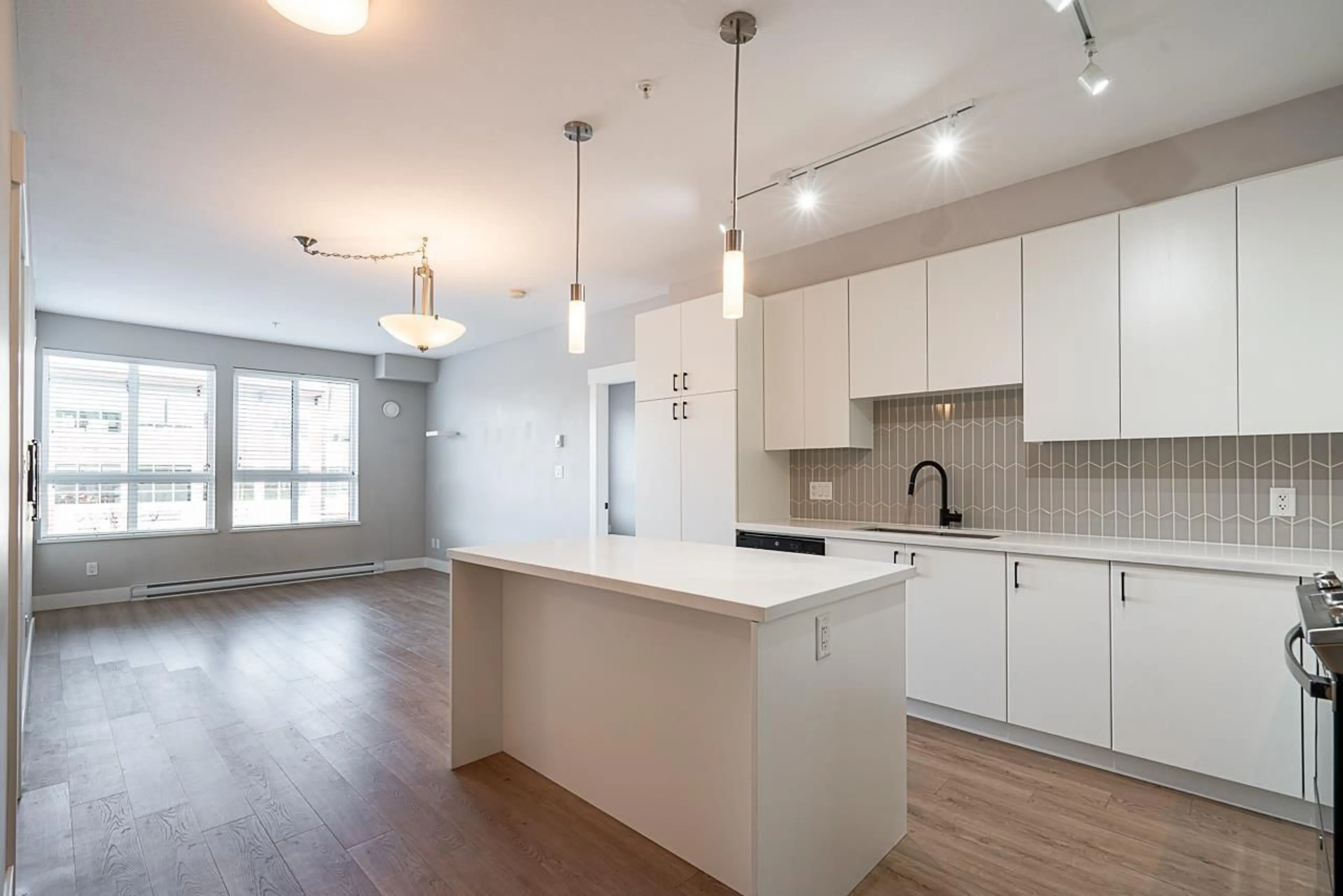 Open concept kitchen, wood/laminate floor for A310 - 20838 78B AVENUE, Langley British Columbia V2Y3M1