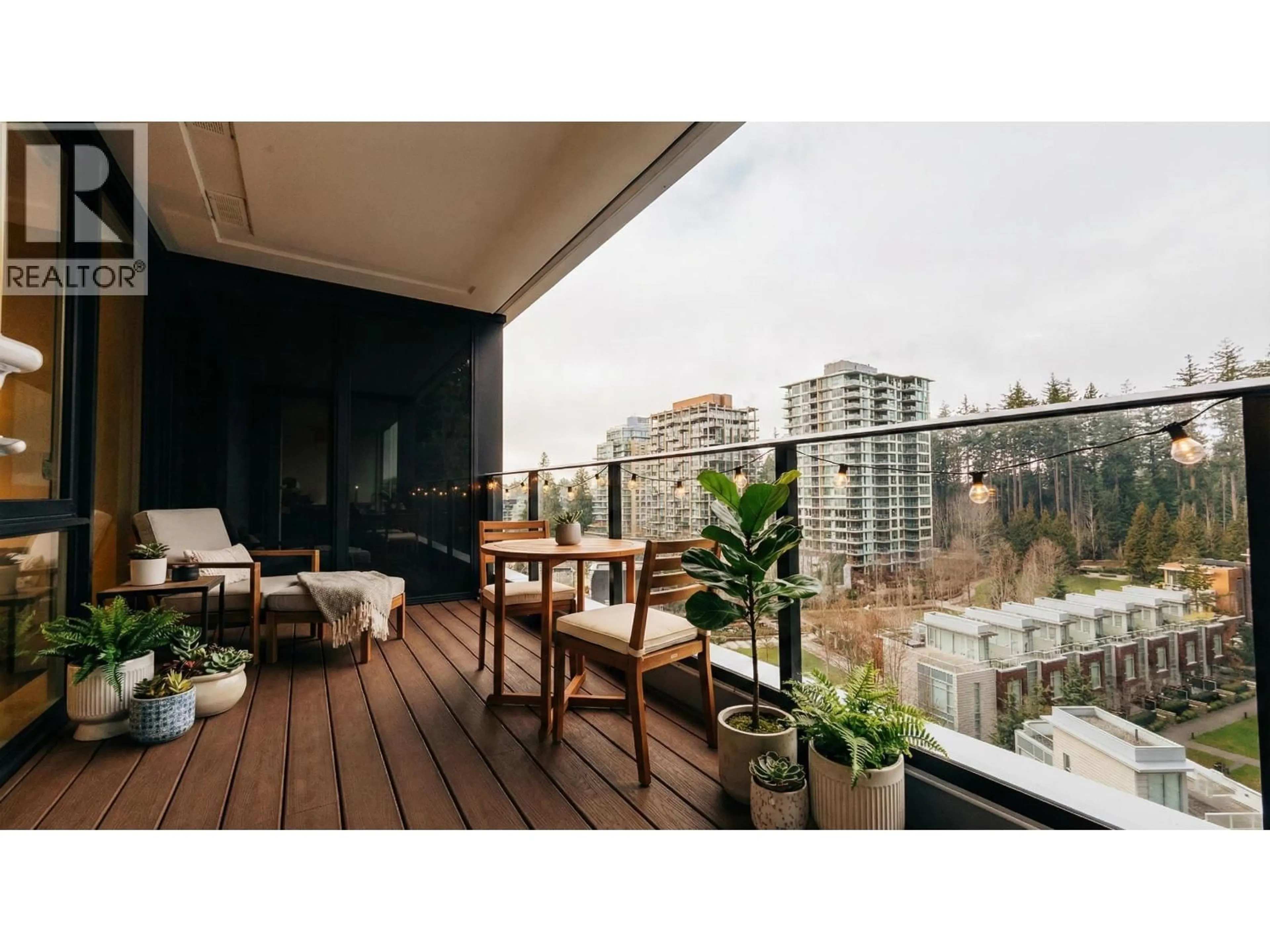 Balcony in the apartment, city buildings view from balcony for 1004 - 5629 BIRNEY AVENUE, Vancouver British Columbia V6S0L5