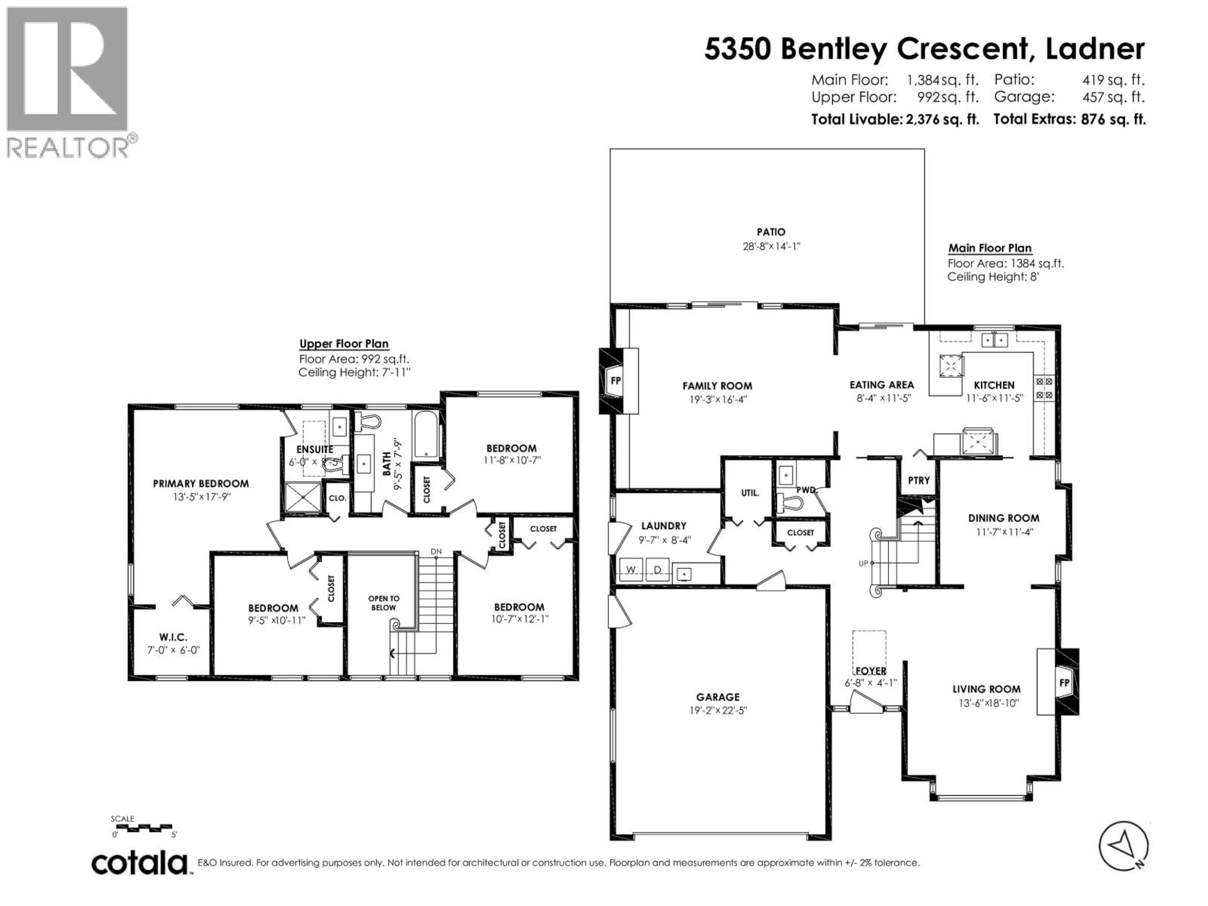 Floor plan for 5350 BENTLEY CRESCENT, Delta British Columbia V4K4K2
