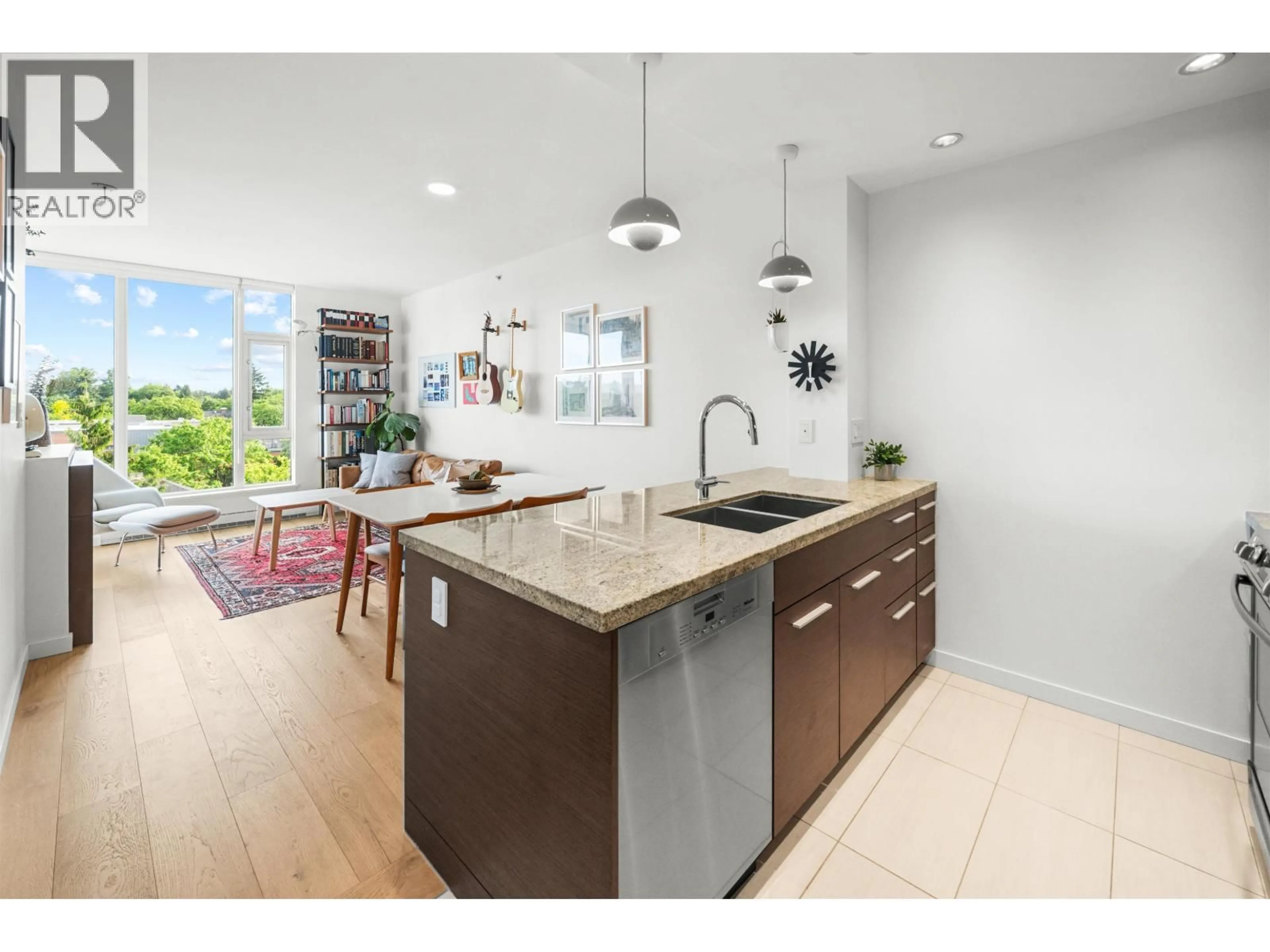 Open concept kitchen, ceramic/tile floor for 607 - 2528 MAPLE STREET, Vancouver British Columbia V6J0B5