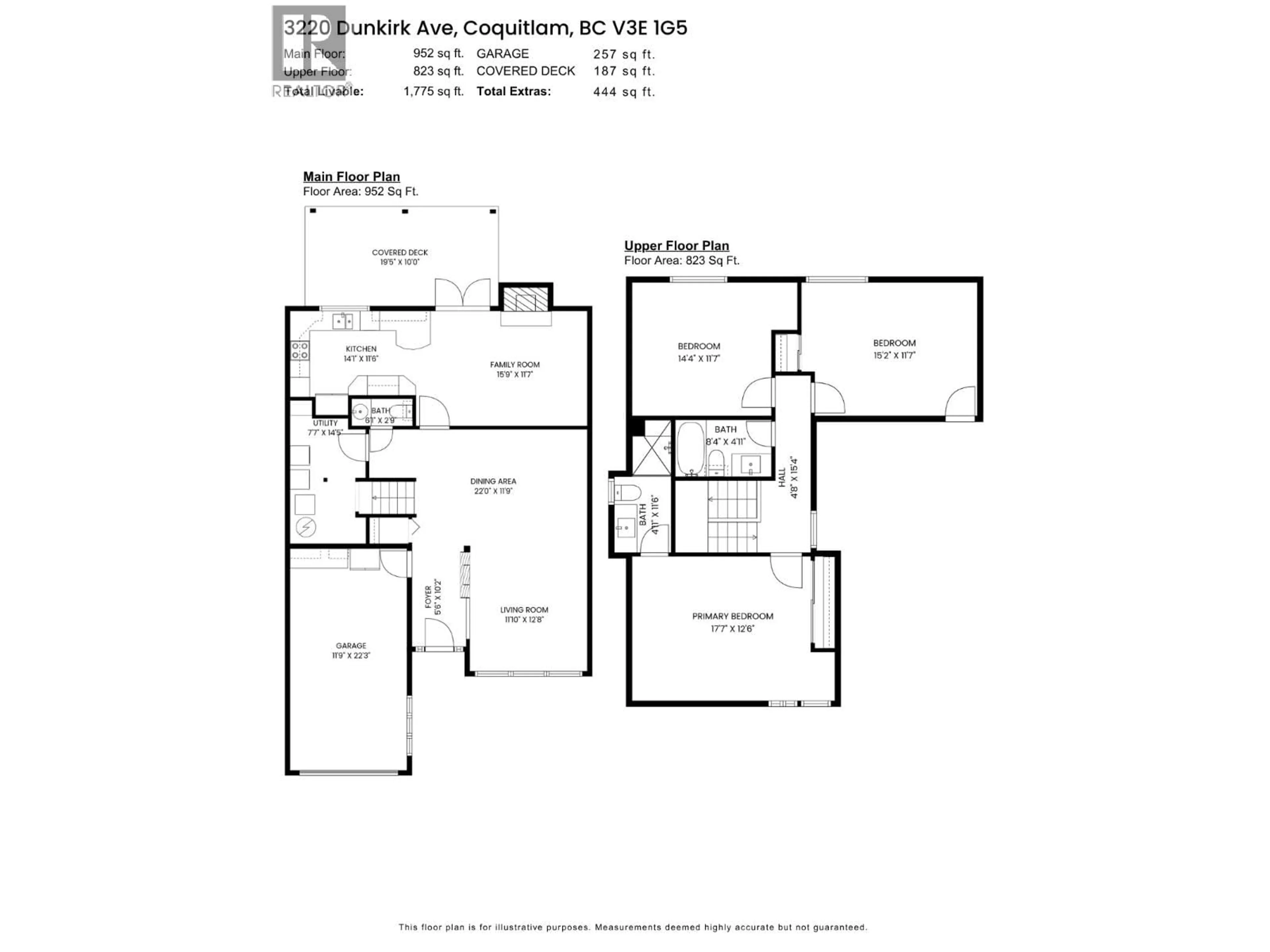 Floor plan for 3220 DUNKIRK AVENUE, Coquitlam British Columbia V3E1G5