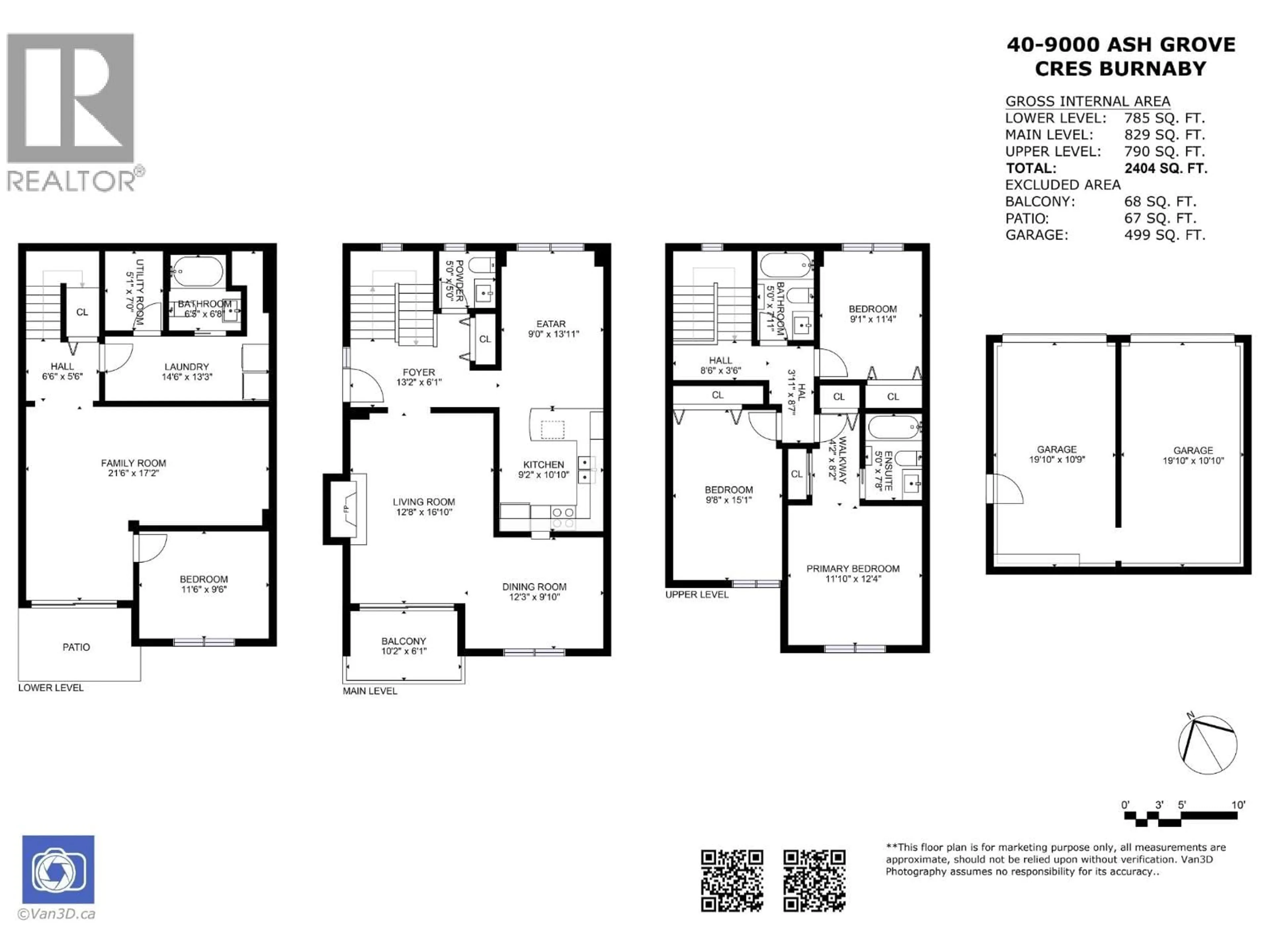 Floor plan for 40 - 9000 ASH GROVE CRESCENT, Burnaby British Columbia V5A4M3