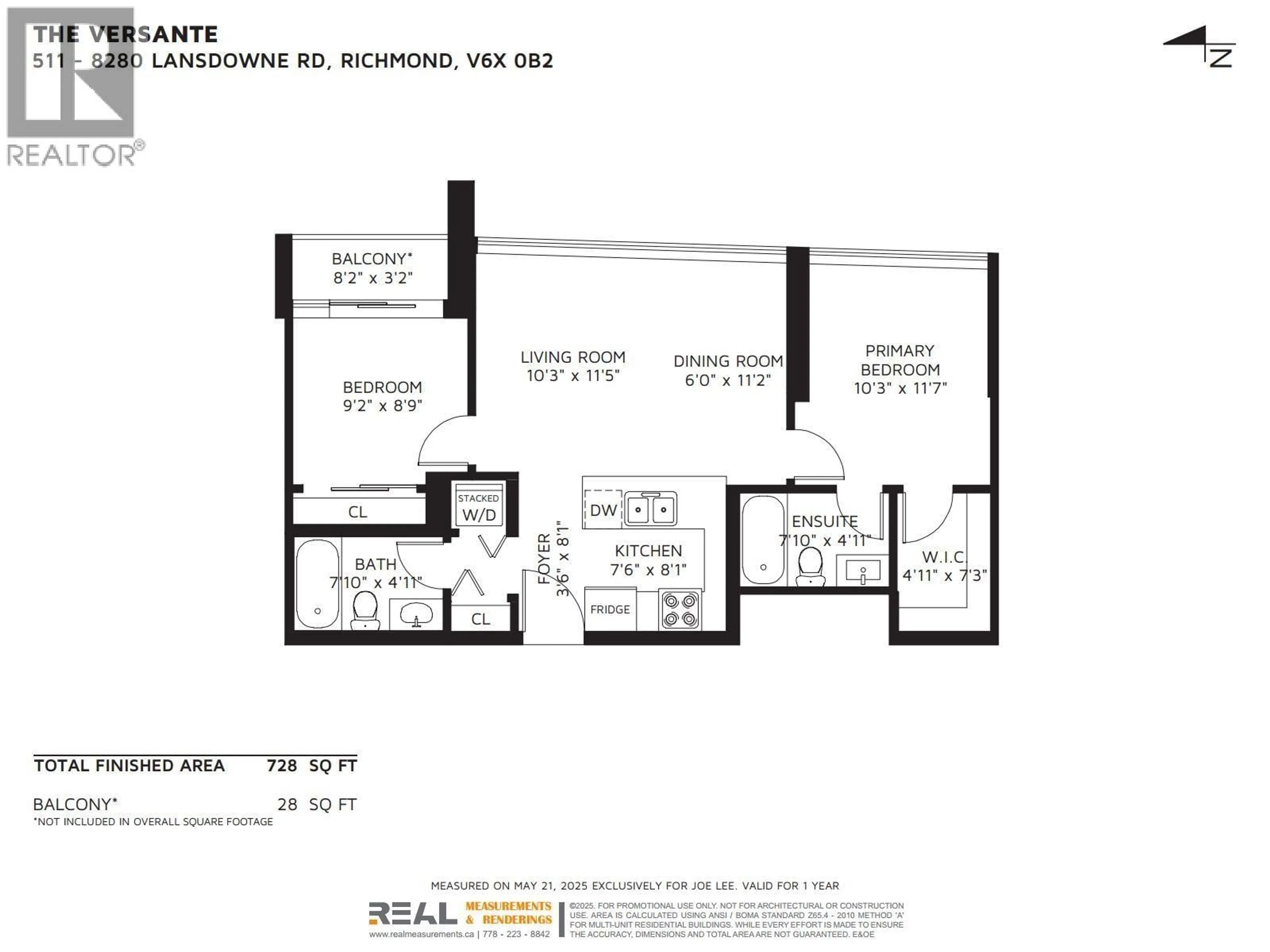 Floor plan for 511 - 8280 LANSDOWNE ROAD, Richmond British Columbia V6X0B2