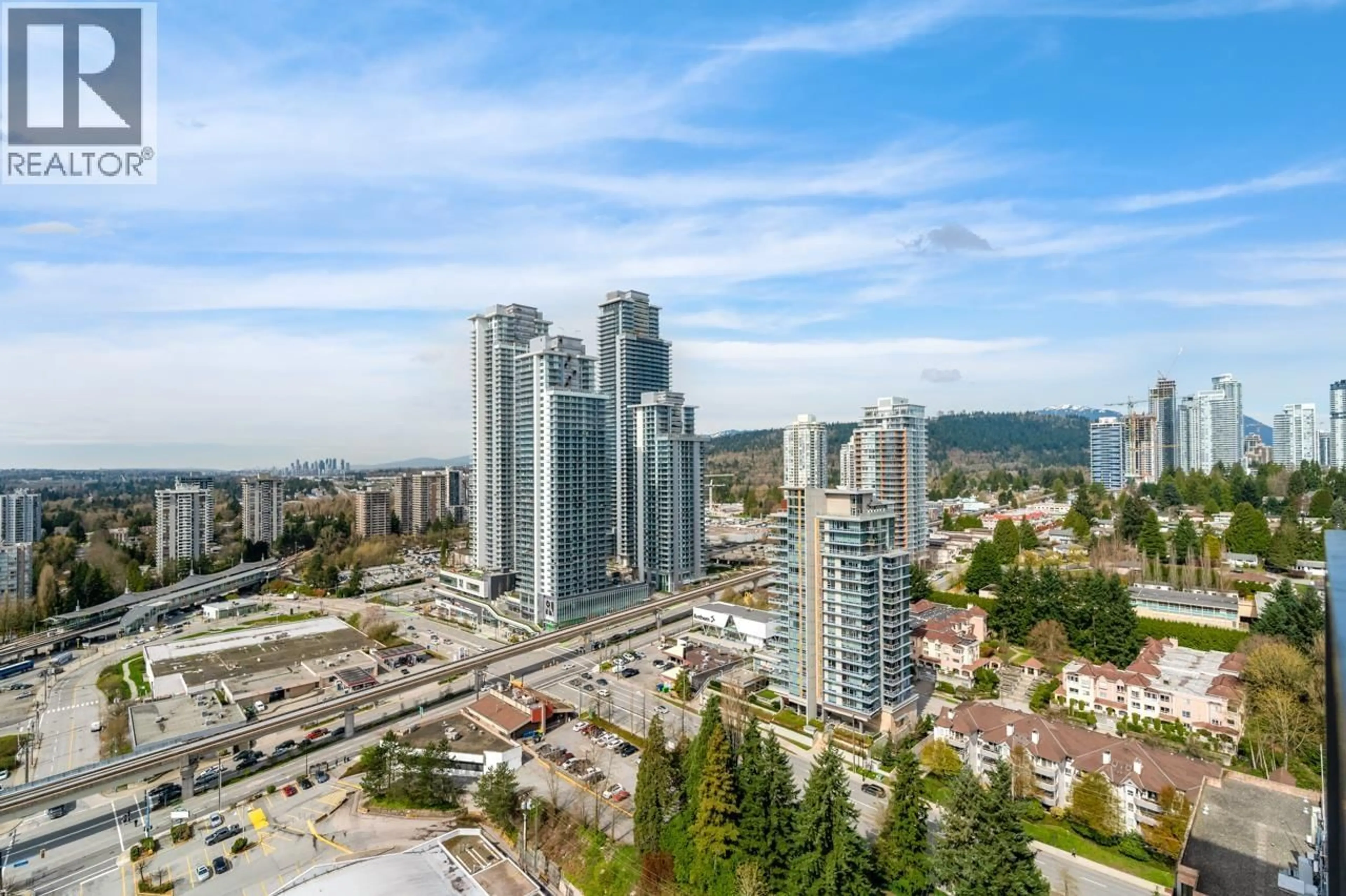 A pic from outside/outdoor area/front of a property/back of a property/a pic from drone, city buildings view from balcony for 2408 - 450 WESTVIEW STREET, Coquitlam British Columbia V3K6C3