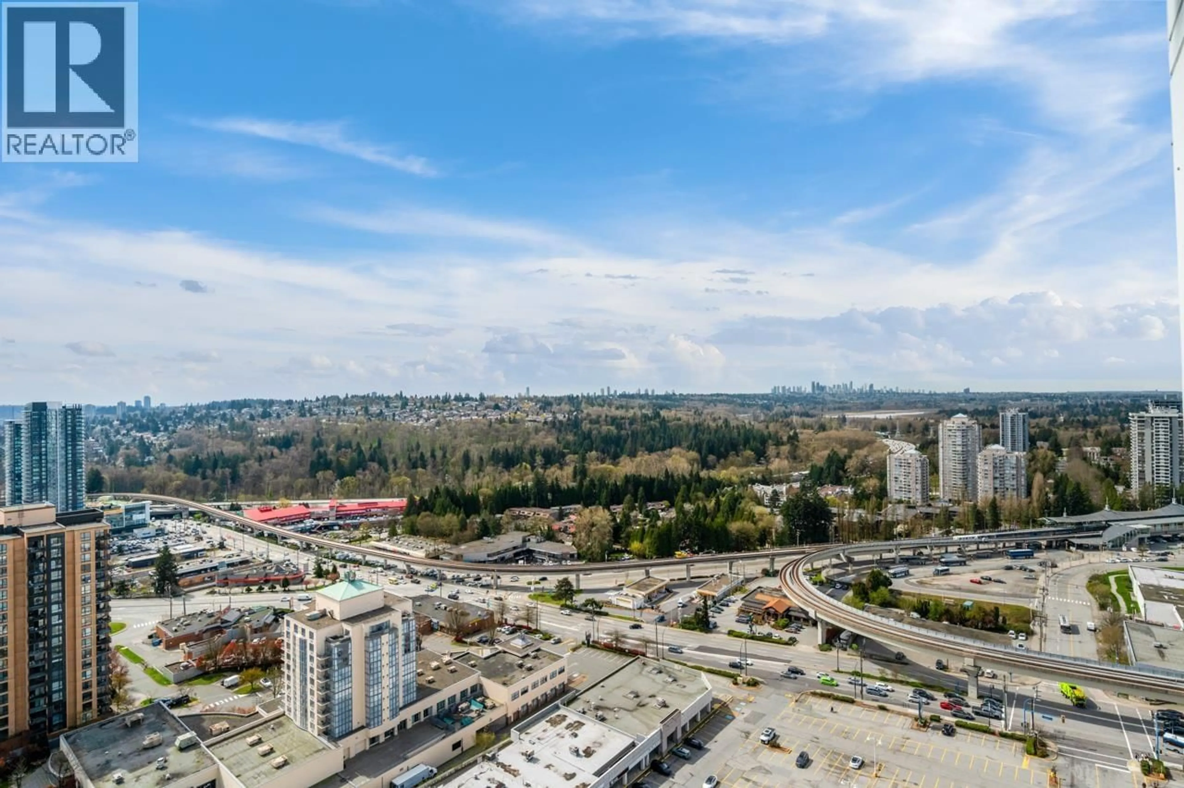 A pic from outside/outdoor area/front of a property/back of a property/a pic from drone, city buildings view from balcony for 2408 - 450 WESTVIEW STREET, Coquitlam British Columbia V3K6C3