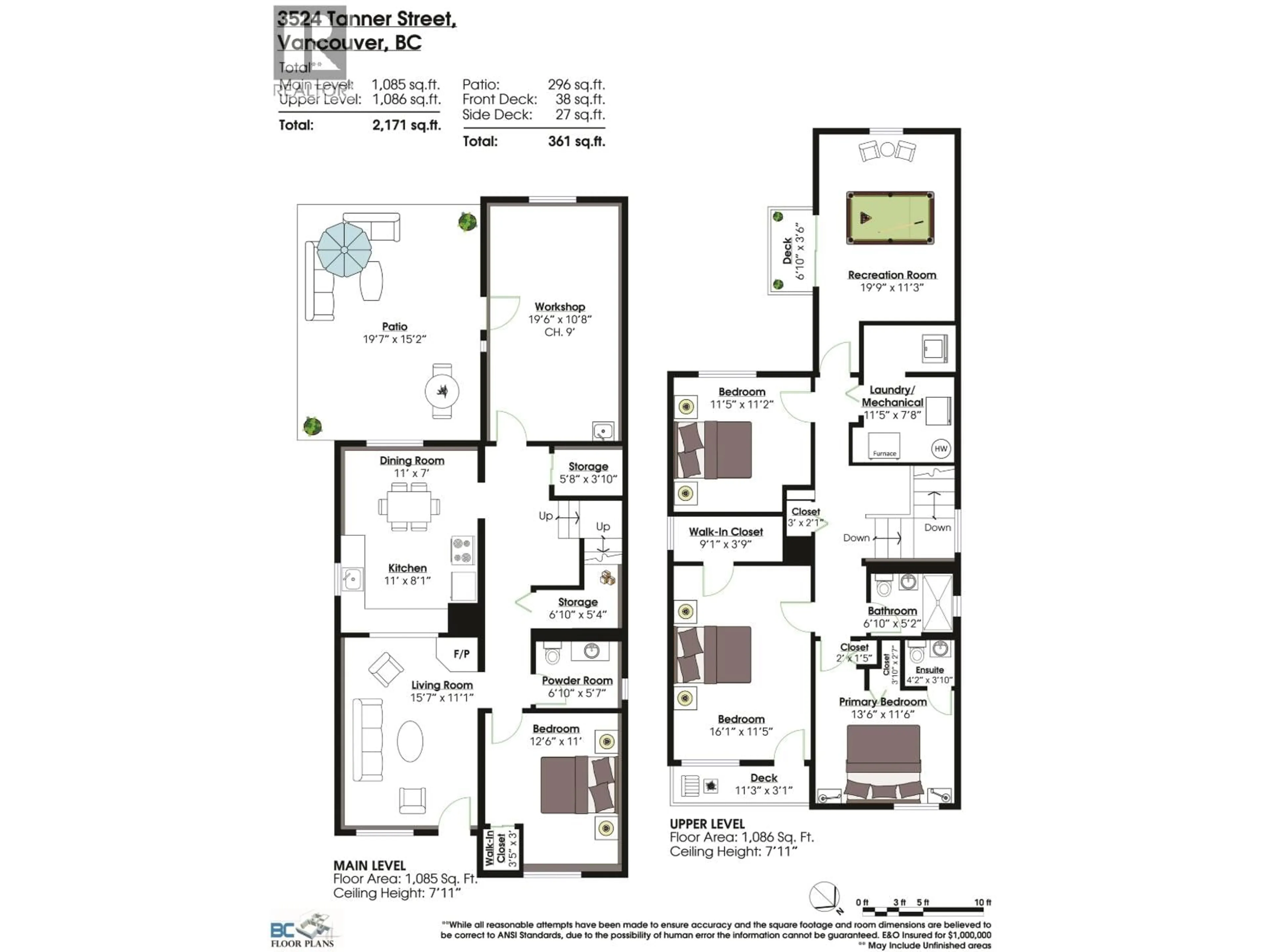 Floor plan for 3524 TANNER STREET, Vancouver British Columbia V5R5P5