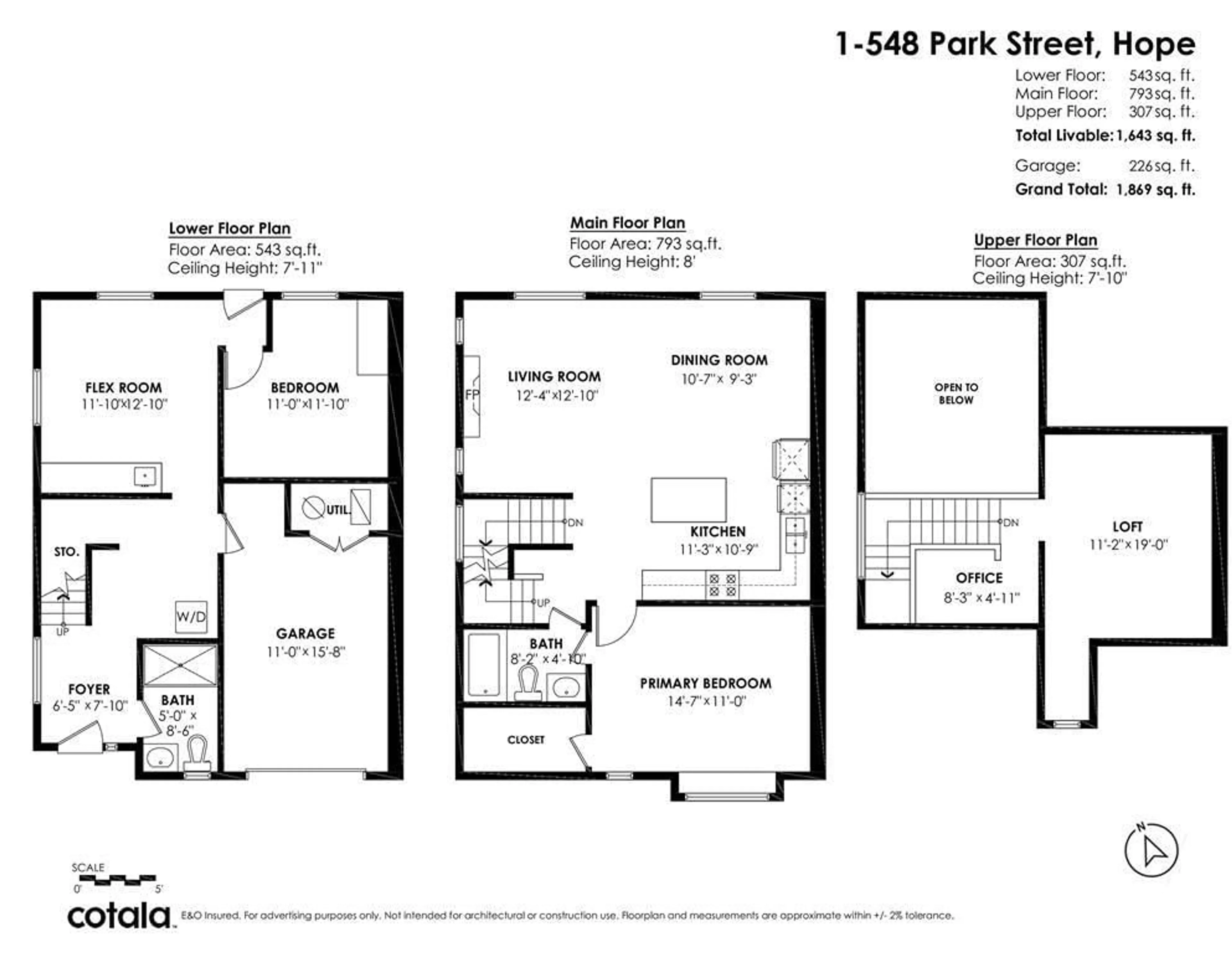 Floor plan for 1 - 548 PARK STREET, Hope British Columbia V0X1L0
