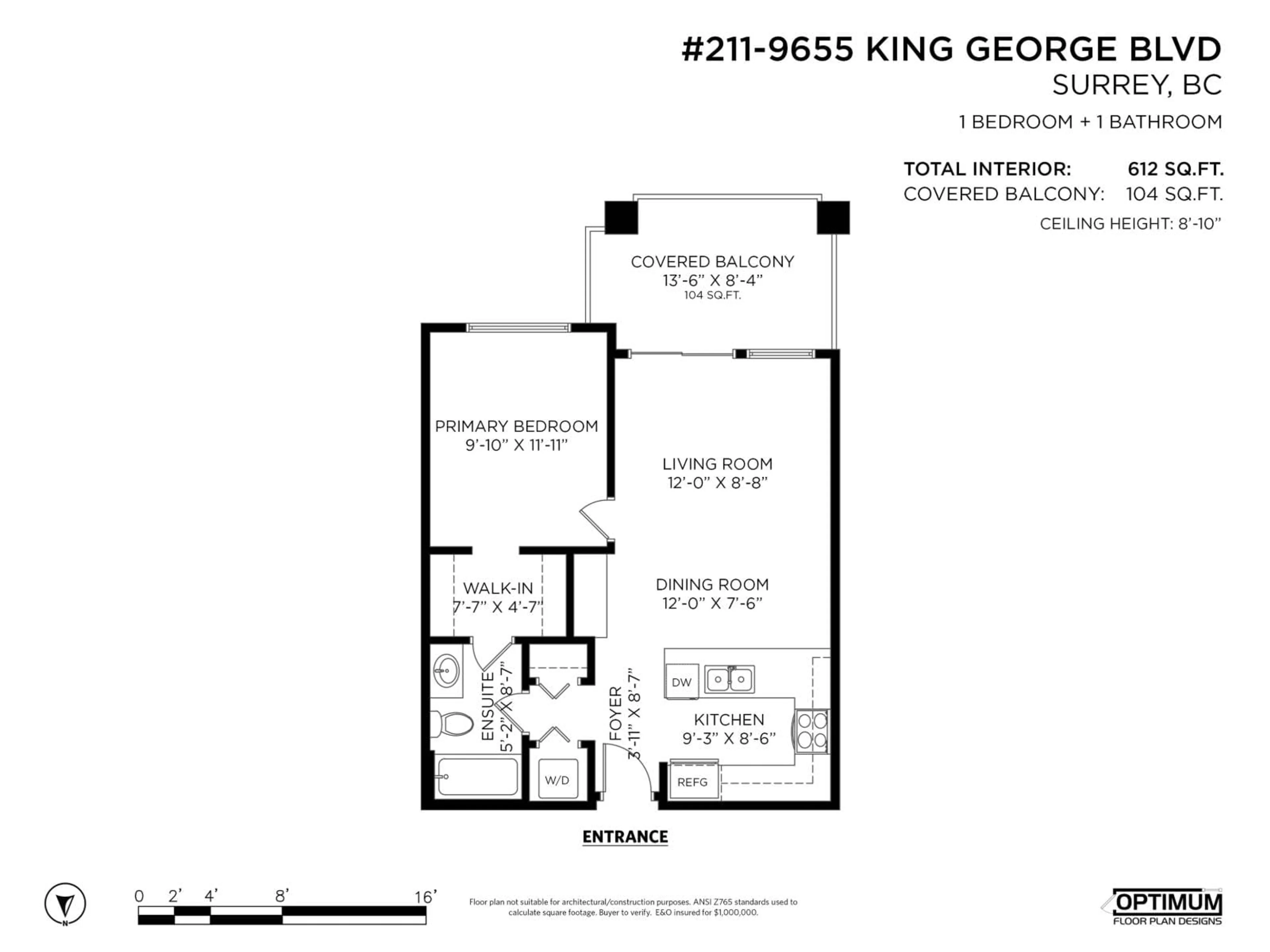 Floor plan for 211 - 9655 KING GEORGE BOULEVARD, Surrey British Columbia V3T0C7