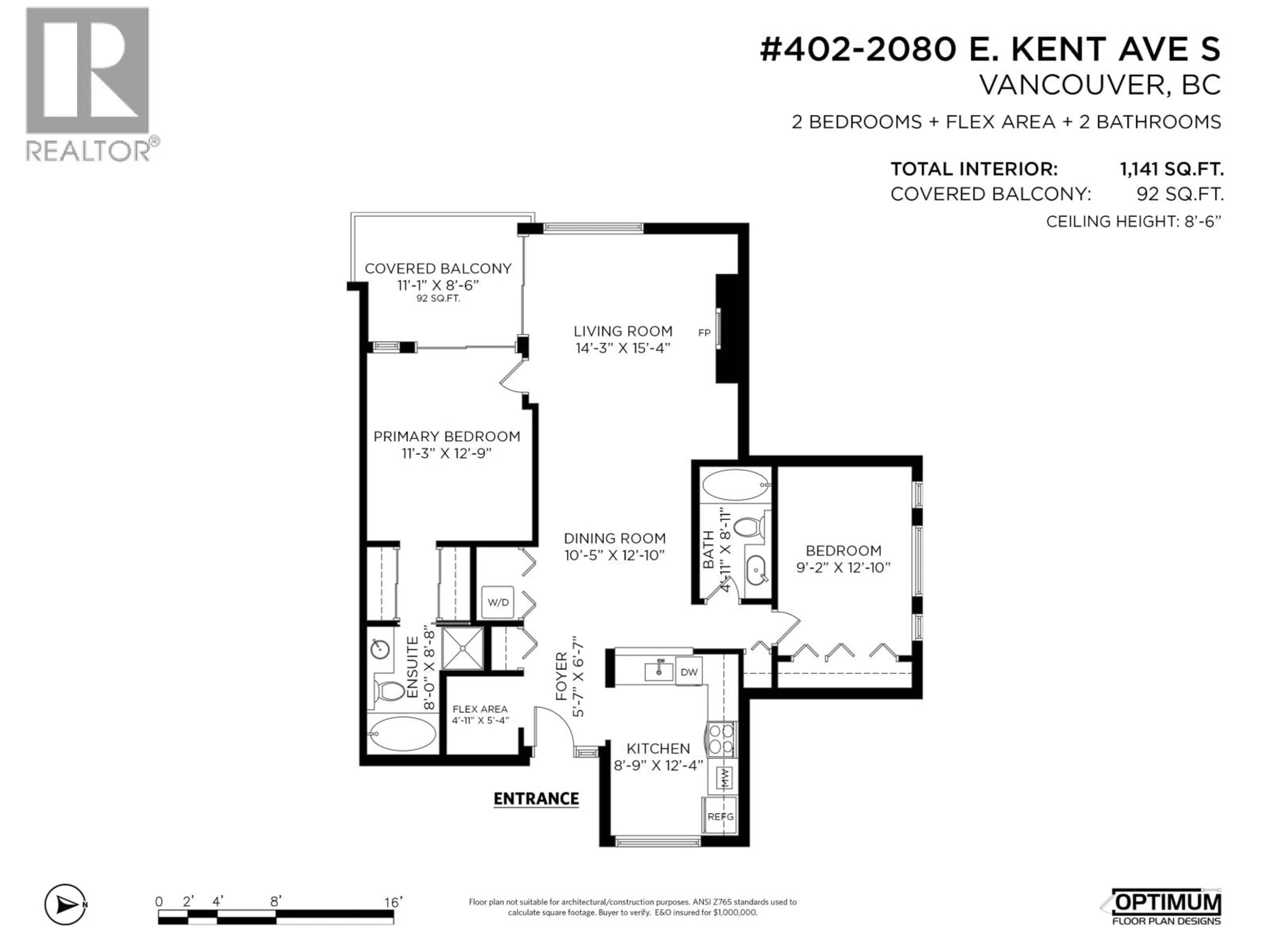 Floor plan for 402 - 2080 KENT AVENUE SOUTH, Vancouver British Columbia V5P4X2