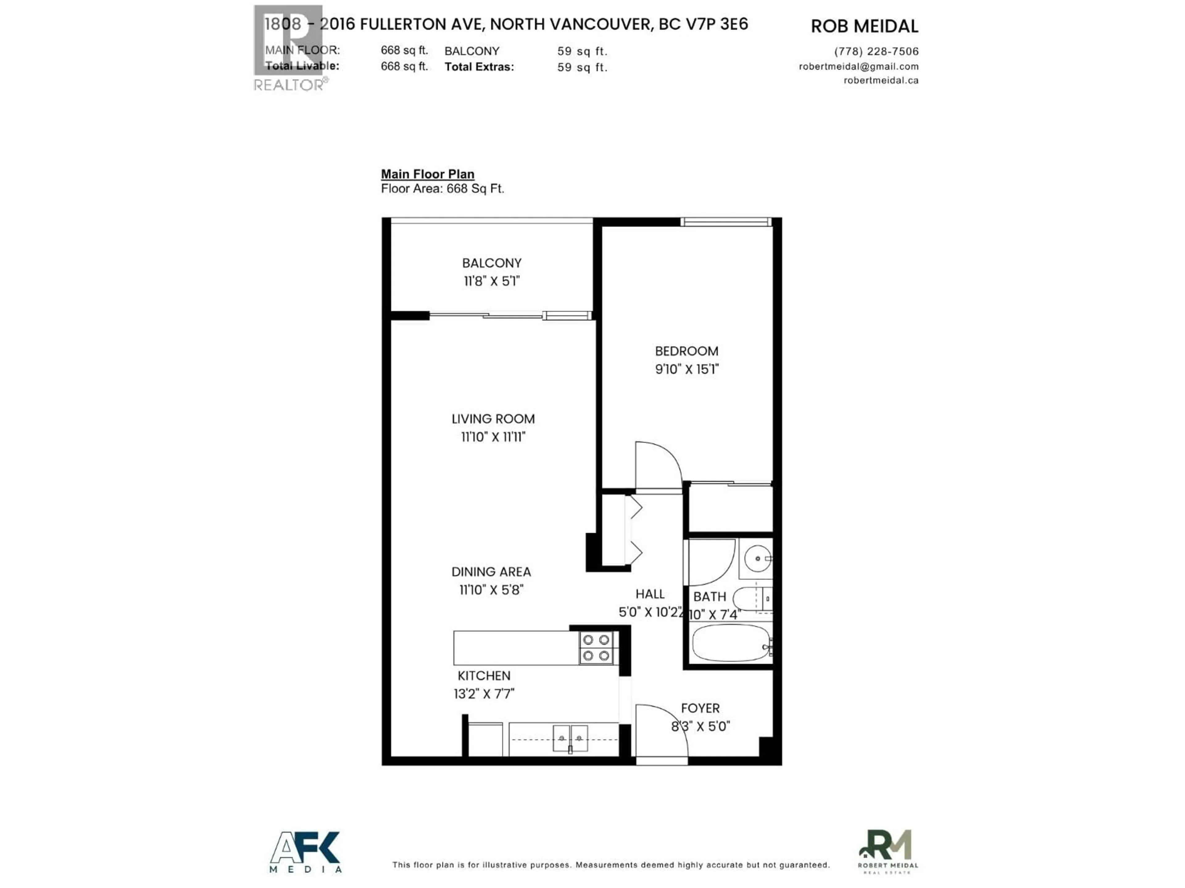 Floor plan for 1808 - 2016 FULLERTON AVENUE, North Vancouver British Columbia V7P3E6