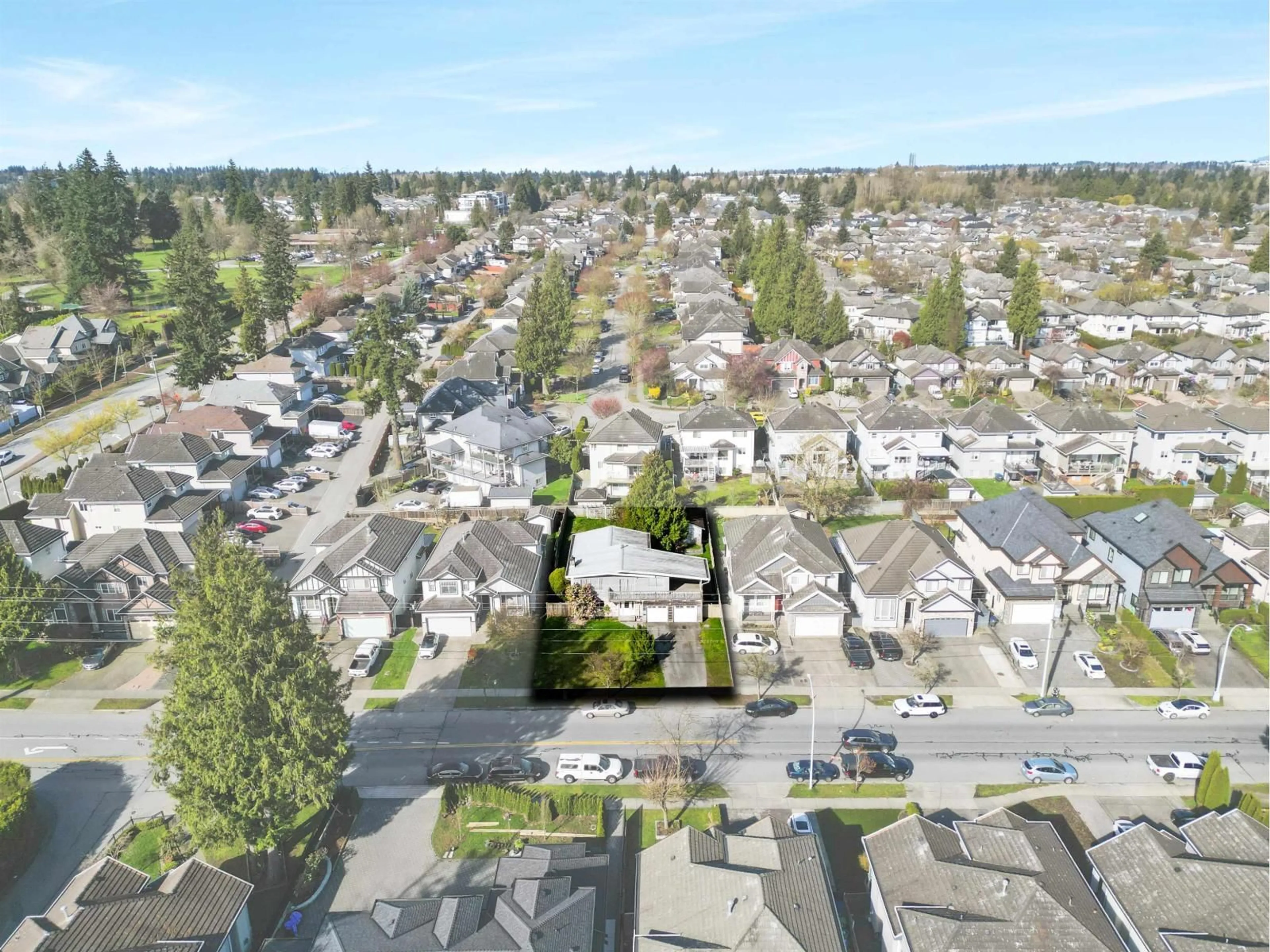A pic from outside/outdoor area/front of a property/back of a property/a pic from drone, street for 7257 148 STREET, Surrey British Columbia V3S4S5