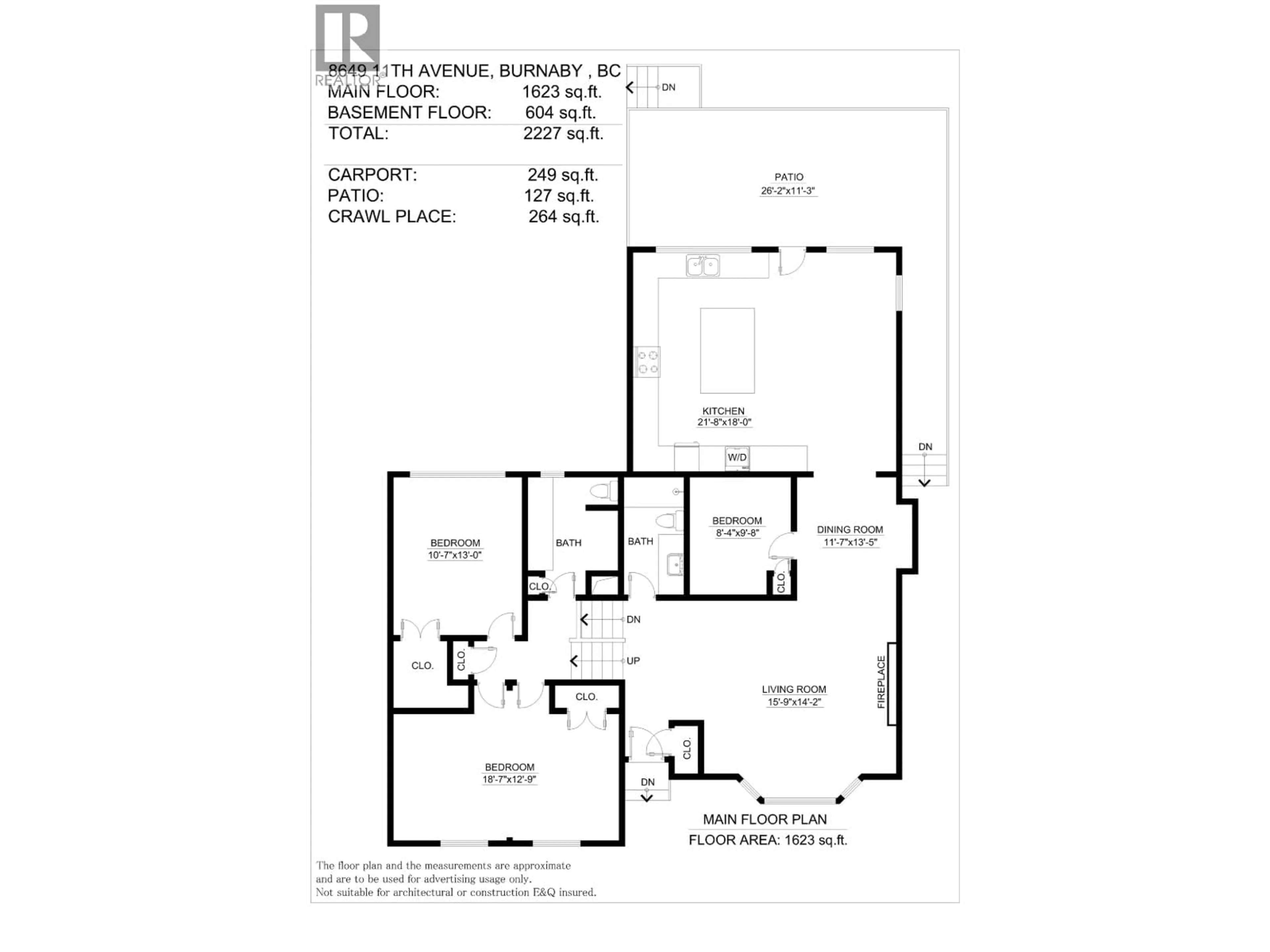 Floor plan for 8649 11TH AVENUE, Burnaby British Columbia V3N2P9