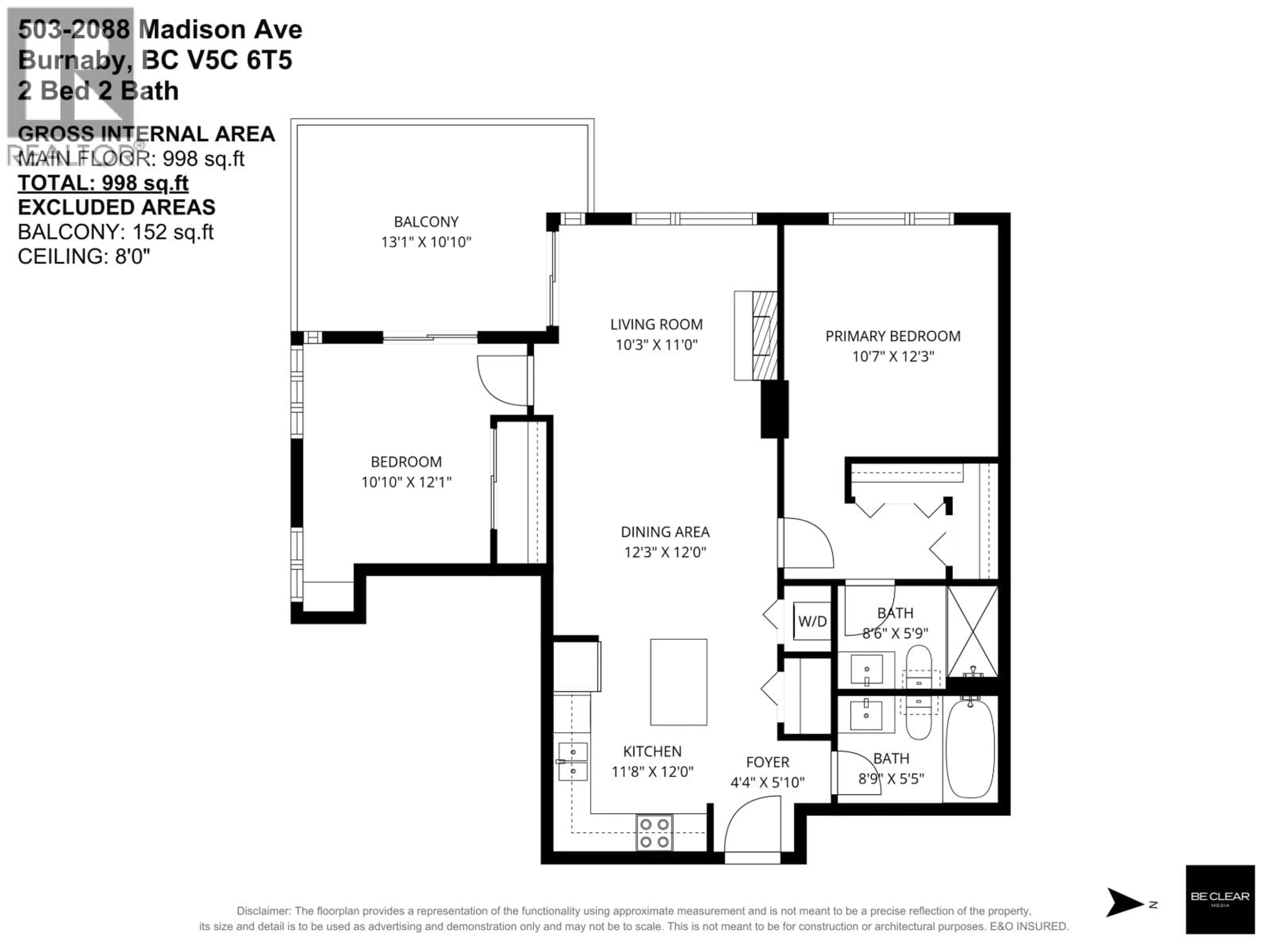 Floor plan for 503 - 2088 MADISON AVENUE, Burnaby British Columbia V5C6T5