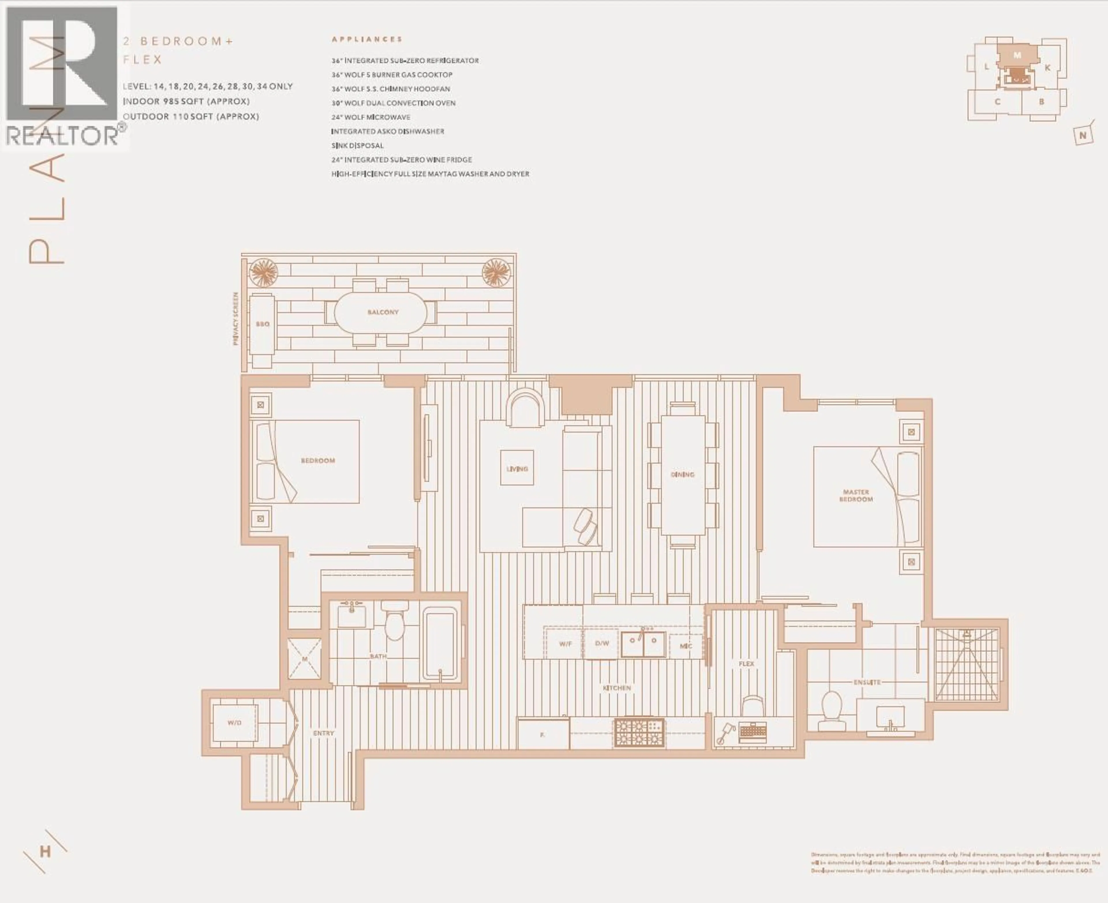 Floor plan for 3405 - 1335 HOWE STREET, Vancouver British Columbia V6Z0H1