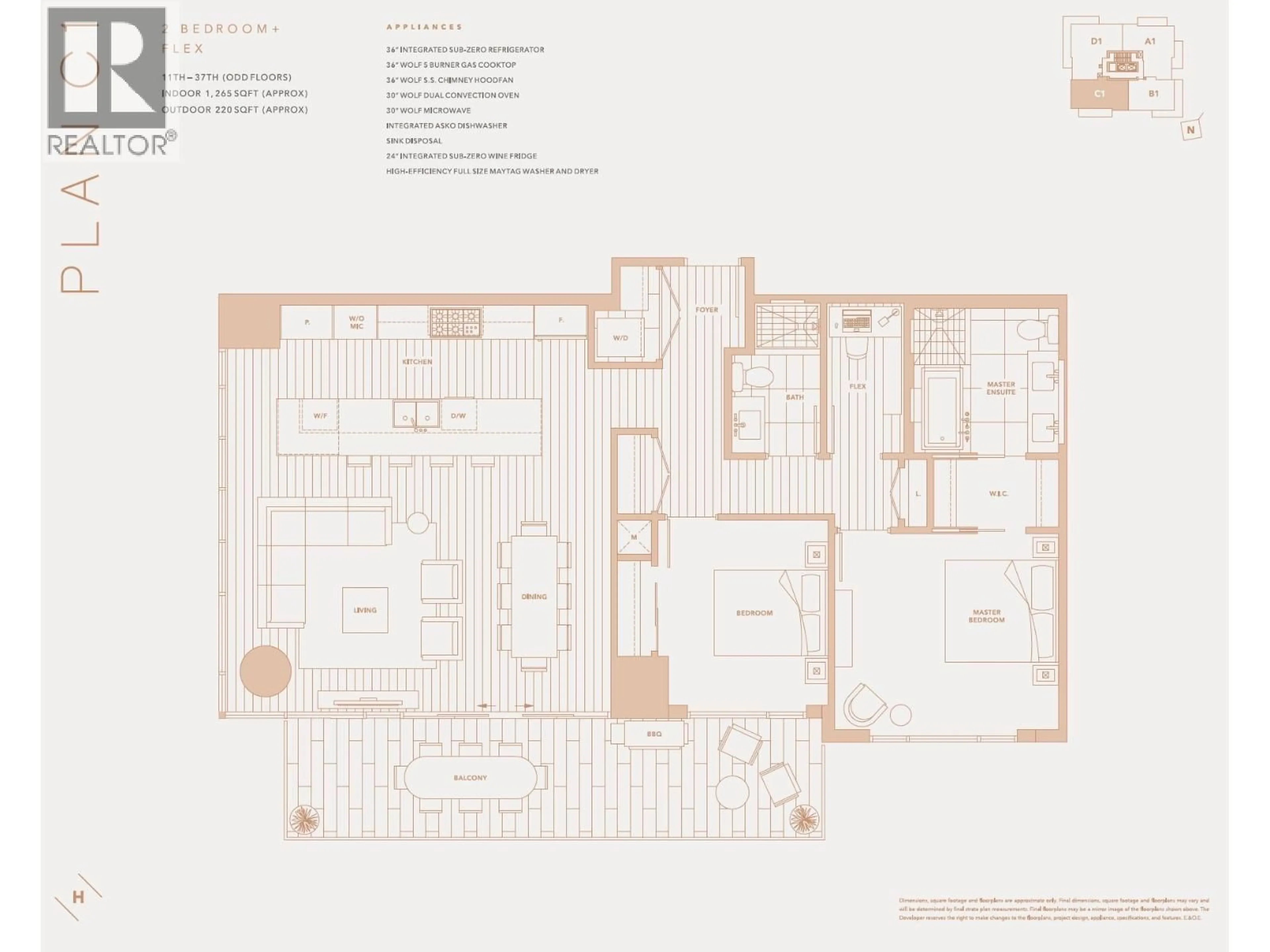 Floor plan for 3503 - 1335 HOWE STREET, Vancouver British Columbia V6Z0H1