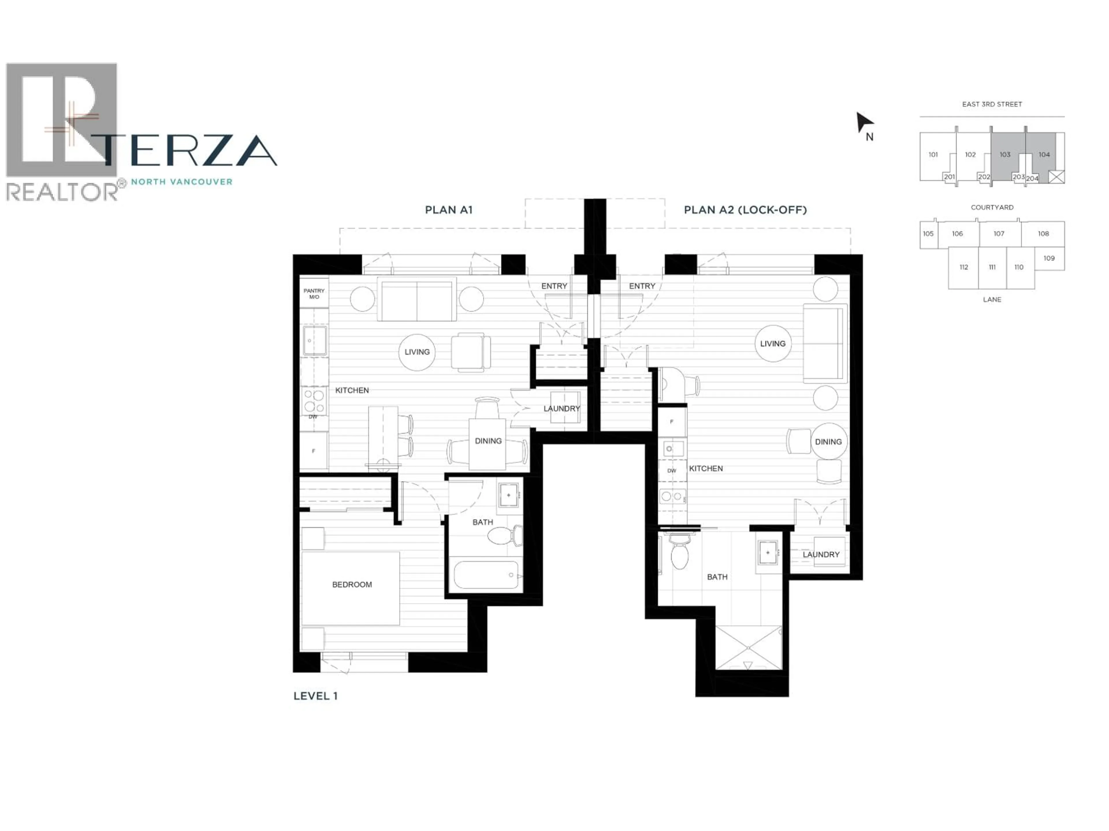 Floor plan for 103A - 433 3RD STREET, North Vancouver British Columbia V7L1G3