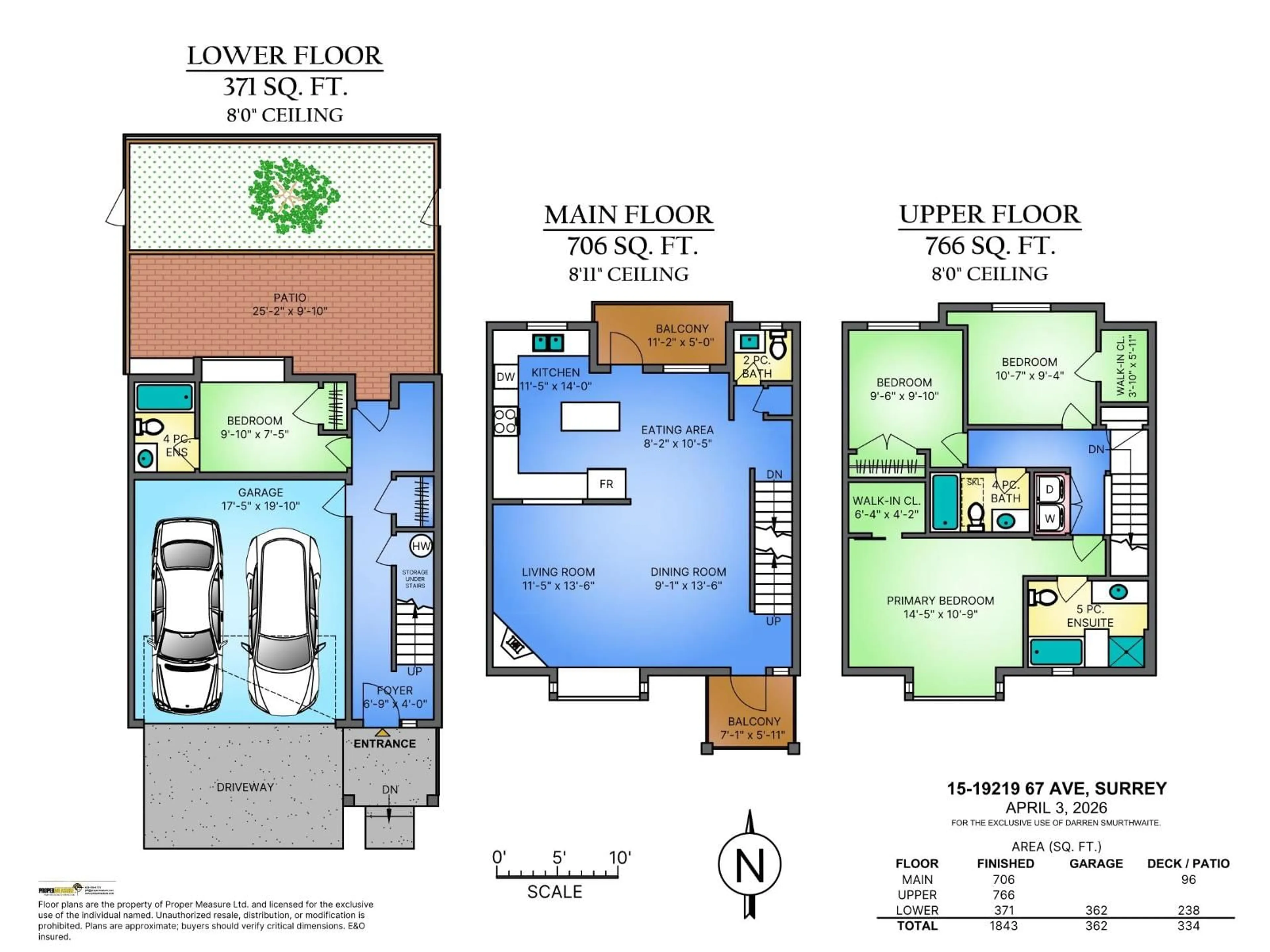 Floor plan for 15 - 19219 67 AVENUE, Surrey British Columbia V4N0C4
