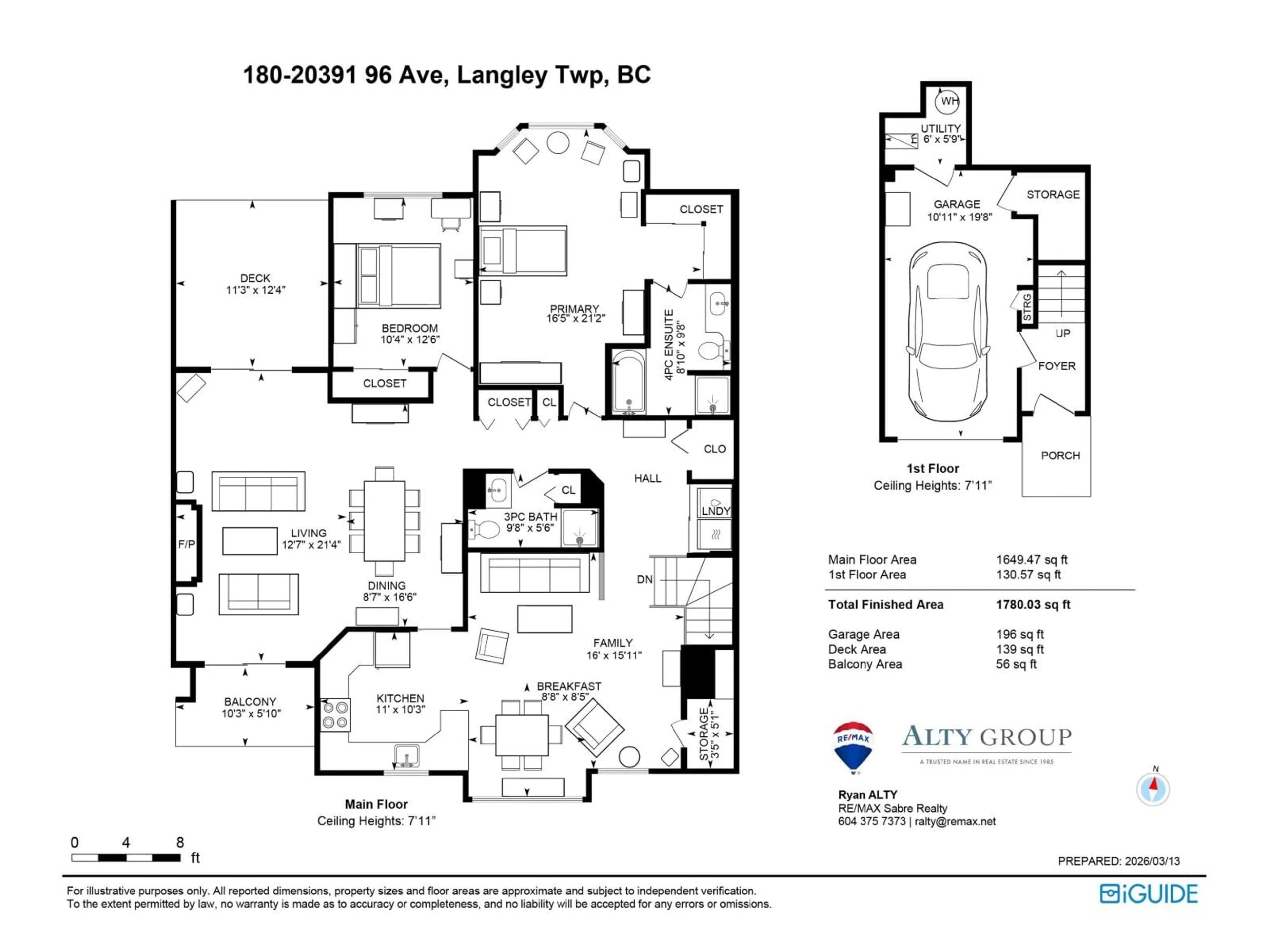 Floor plan for 180 - 20391 96 AVENUE, Langley British Columbia V1M2L2