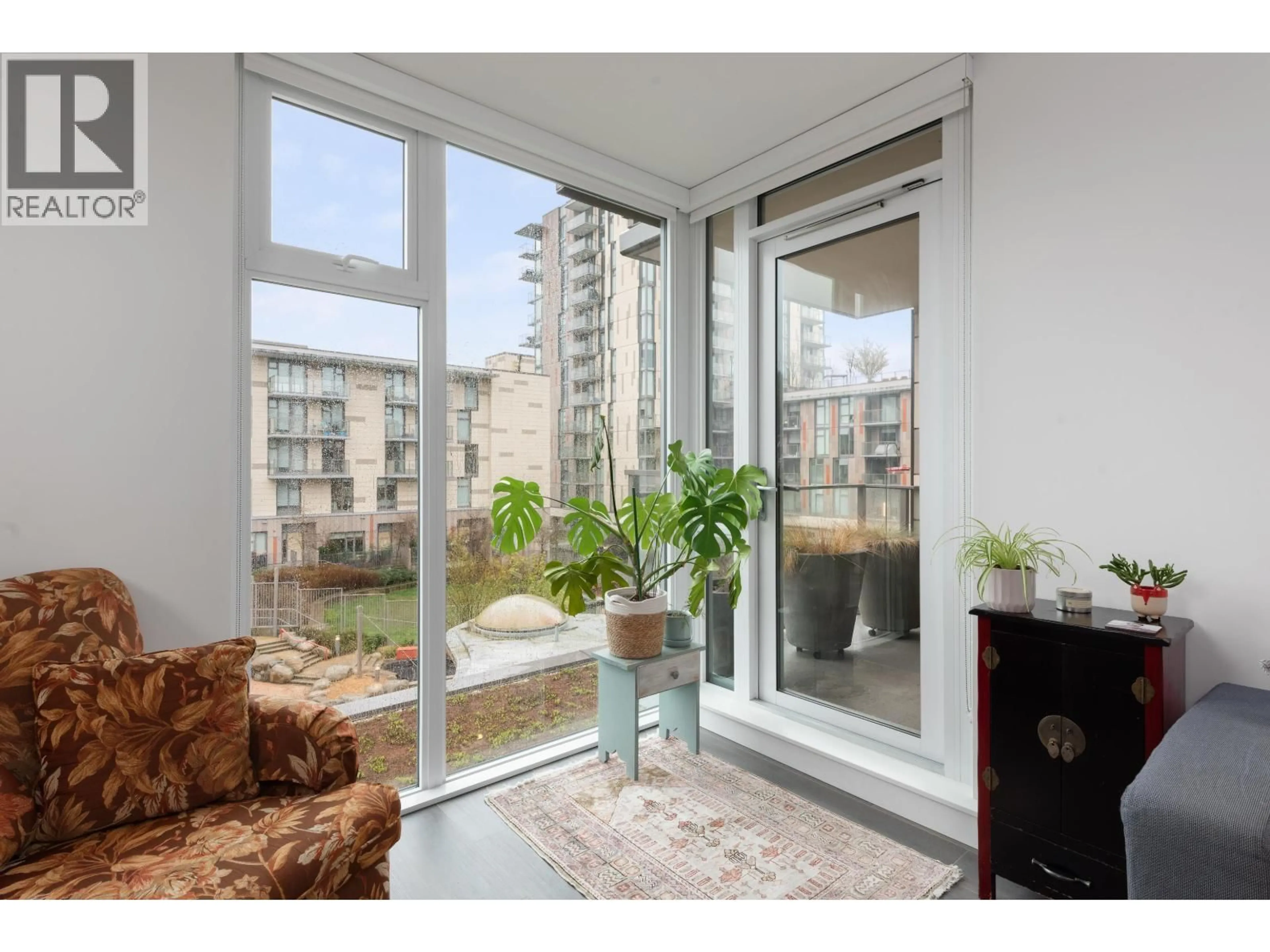 Balcony in the apartment, water/lake/river/ocean view for 305 - 8138 FRASER STREET, Vancouver British Columbia V5X0J8