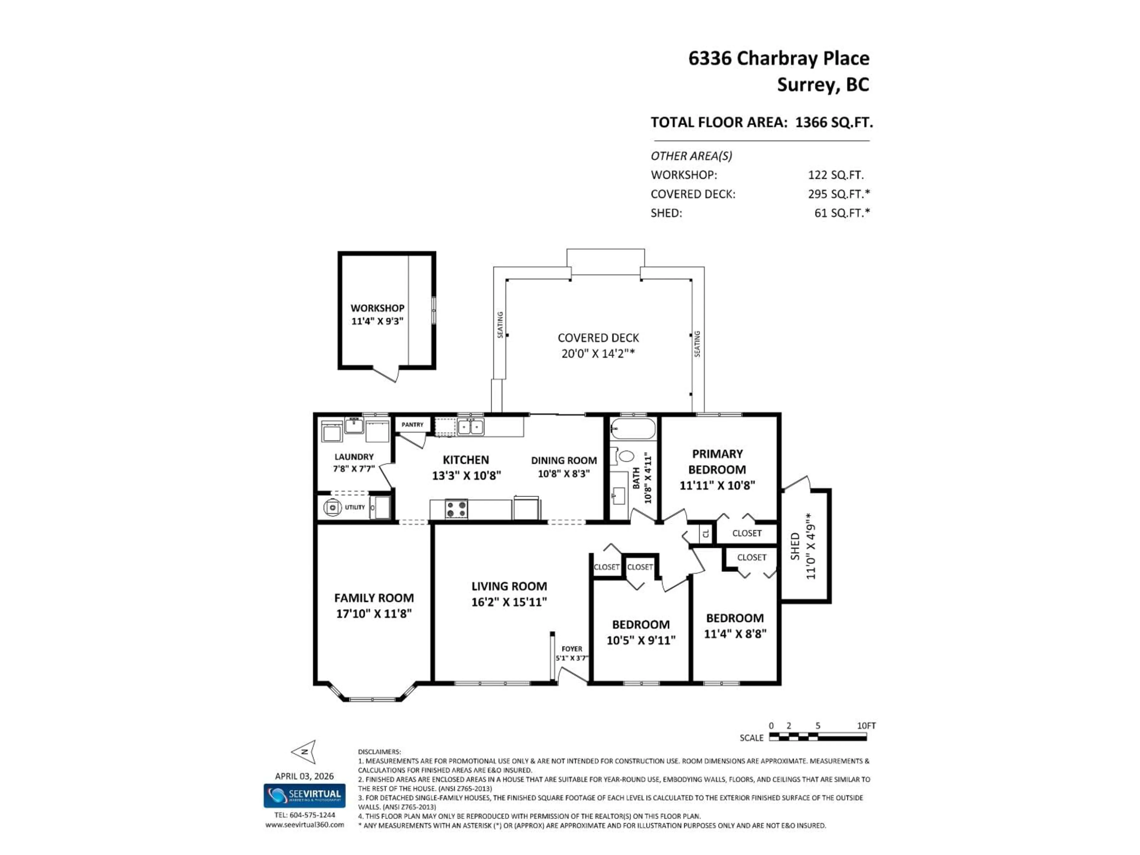 Floor plan for 6336 CHARBRAY PLACE, Surrey British Columbia V3S5H6