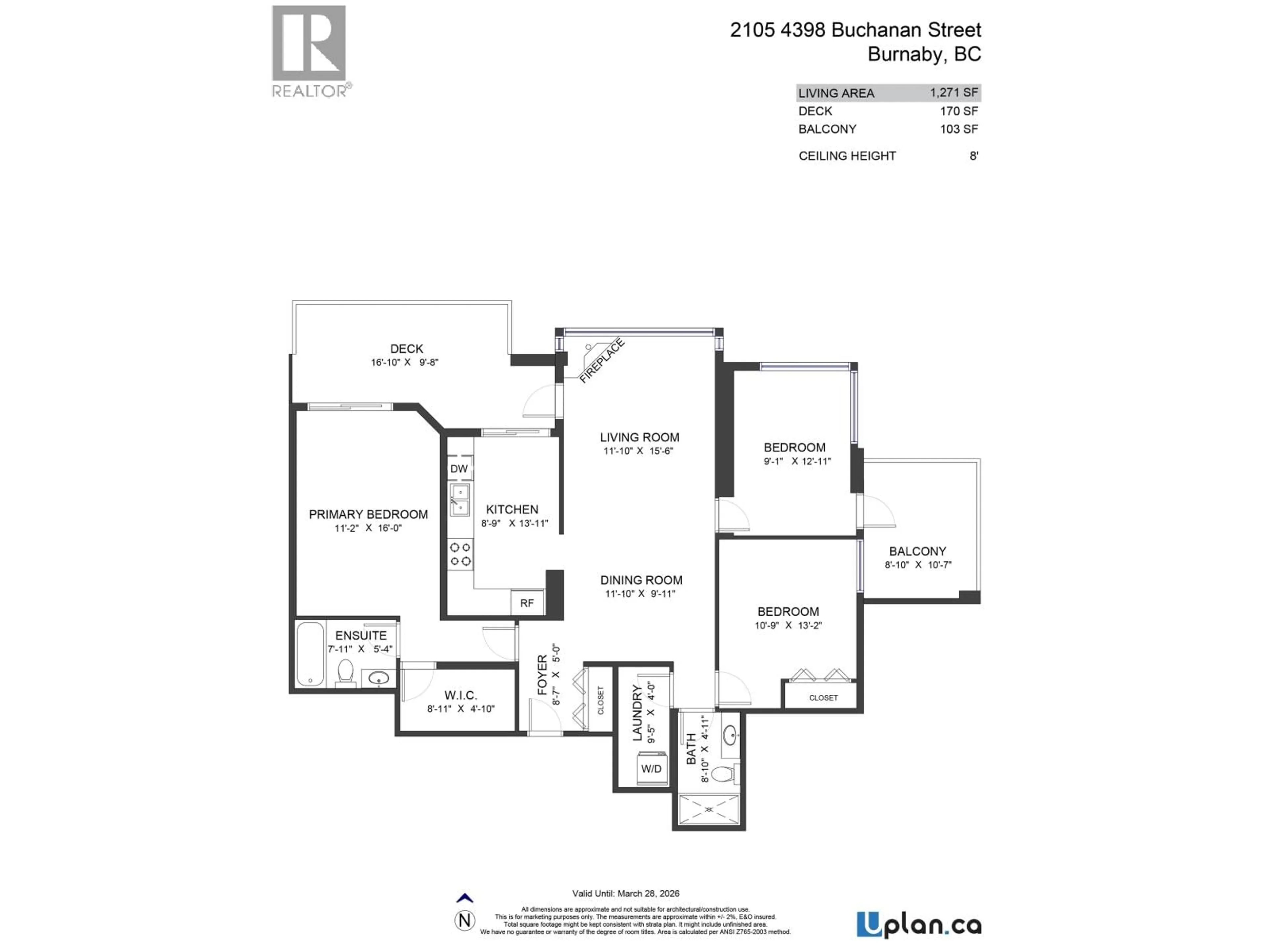 Floor plan for 2105 - 4398 BUCHANAN STREET, Burnaby British Columbia V5C6R7