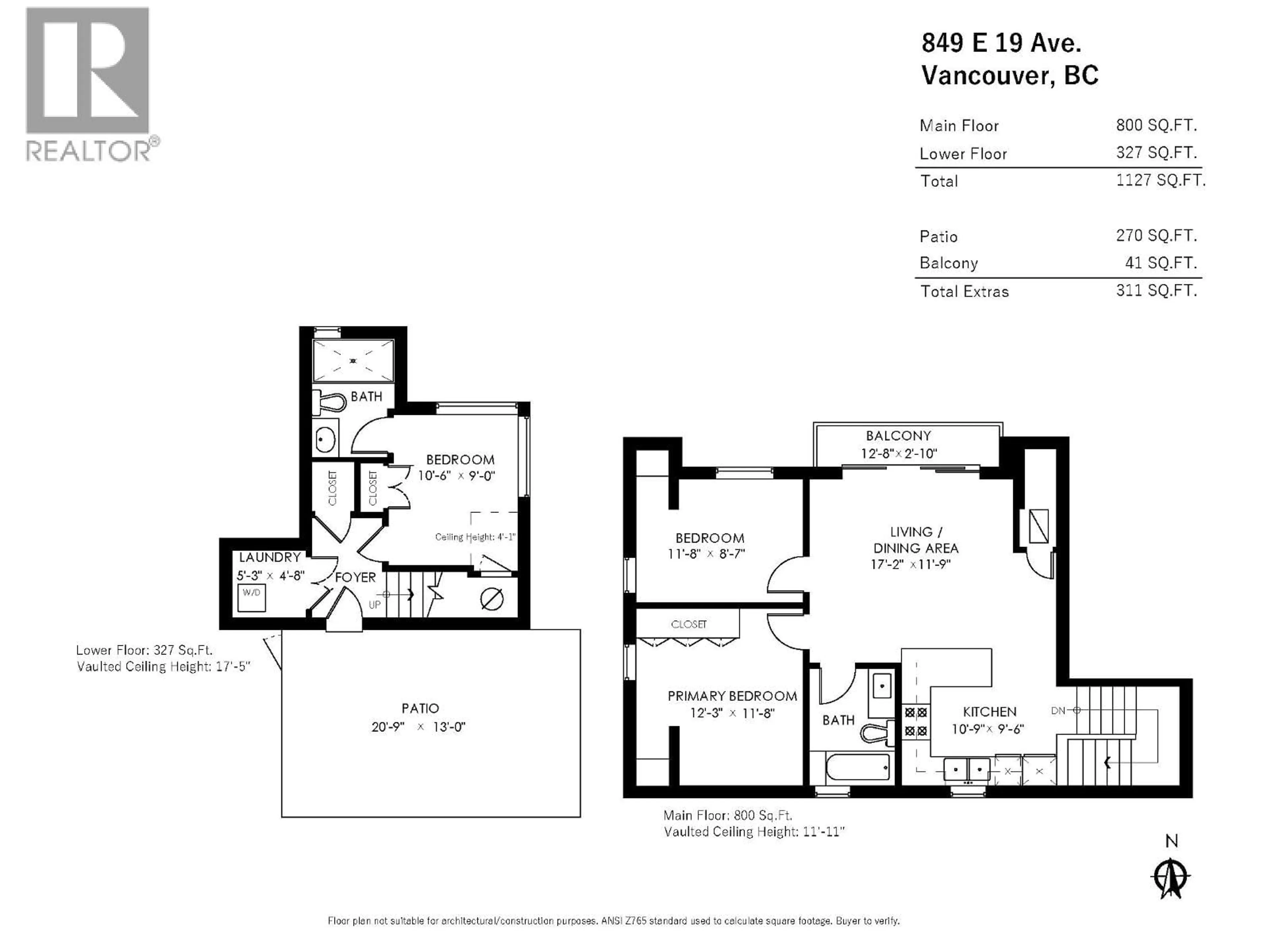 Floor plan for 849 19TH AVENUE, Vancouver British Columbia V5V1K6