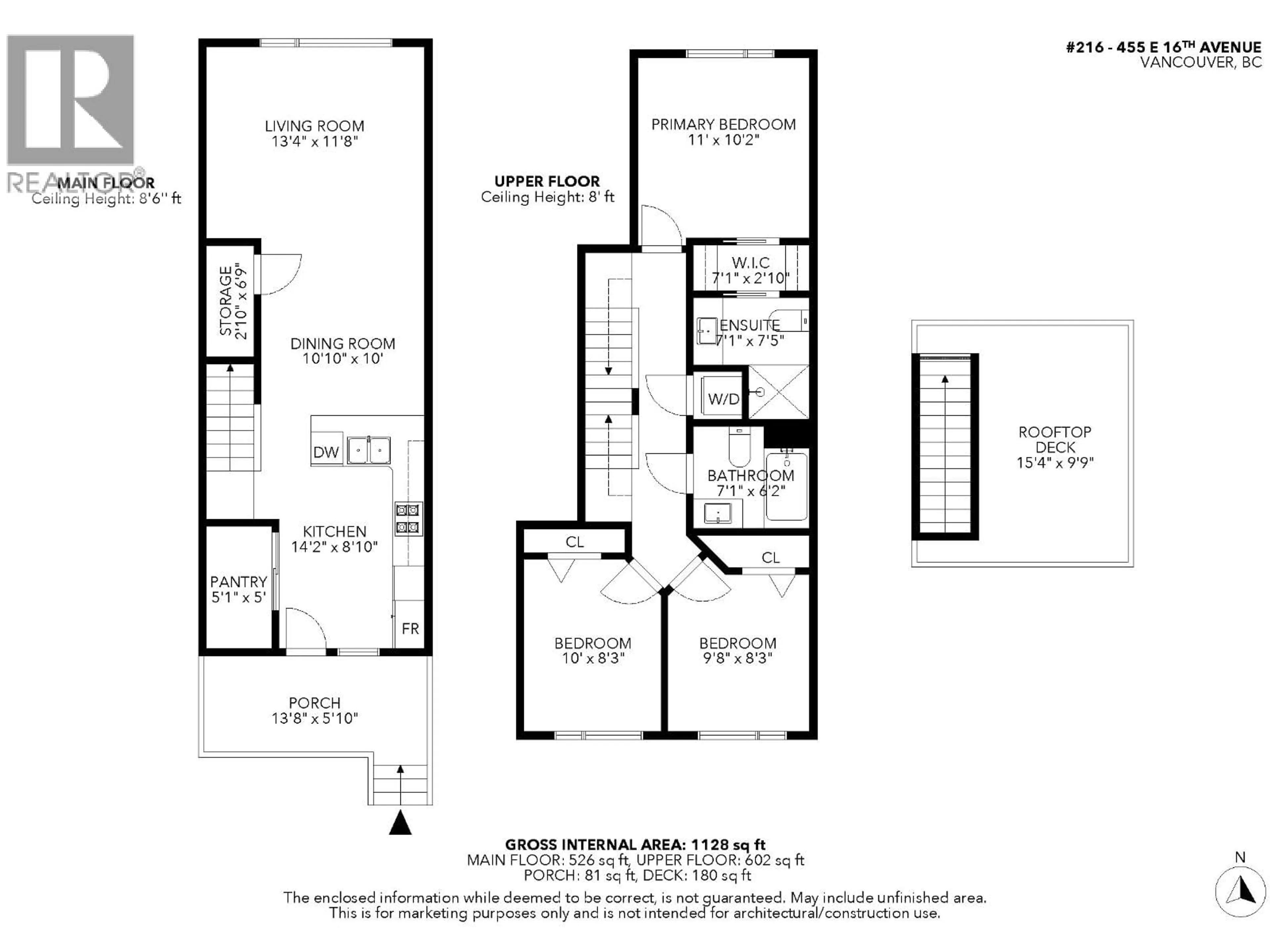 Floor plan for 216 - 455 16TH AVENUE, Vancouver British Columbia V5T2T8