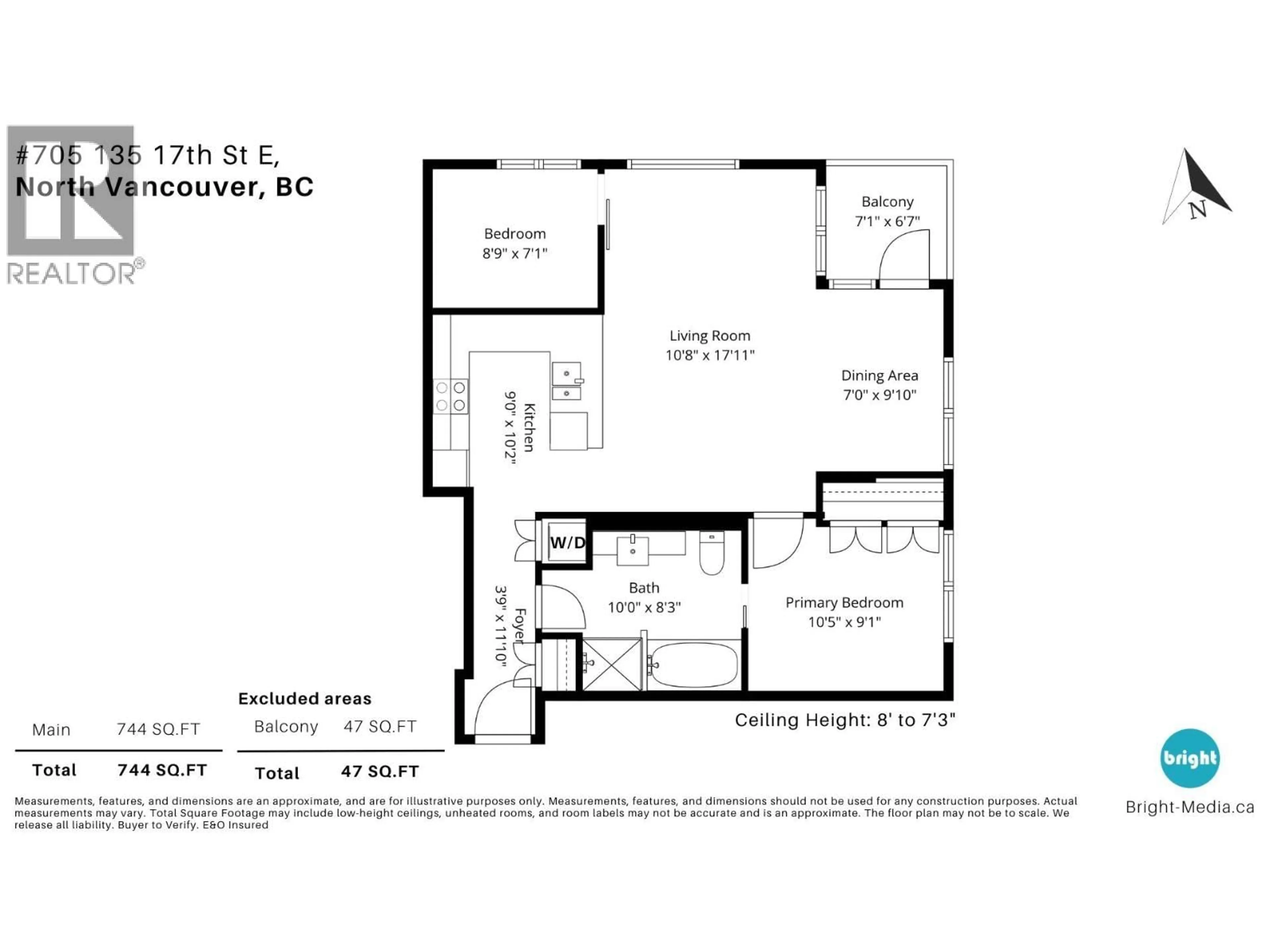 Floor plan for 705 - 135 17TH STREET, North Vancouver British Columbia V7L0C4